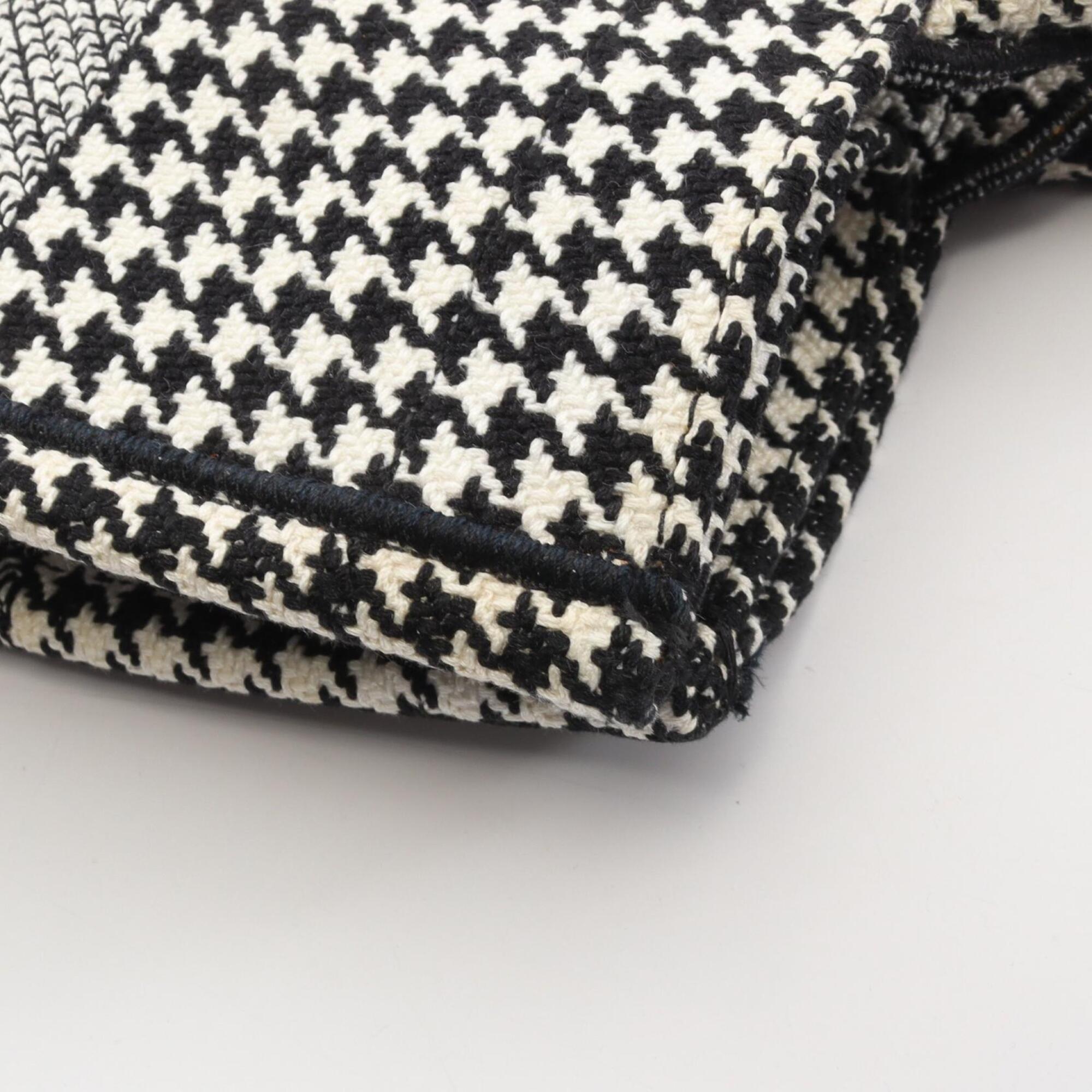 Christian Dior Black White Canvas Handbag Tote Bag (Pre-Owned)