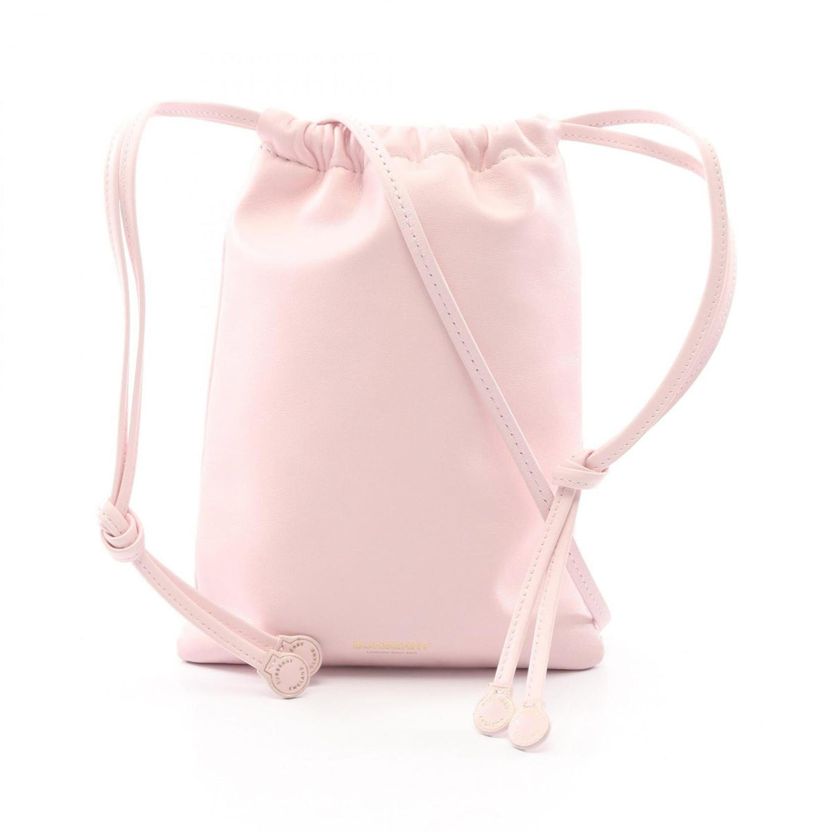 Burberry Pink Leather Handbag Pochette Shoulder Bag (Pre-Owned)