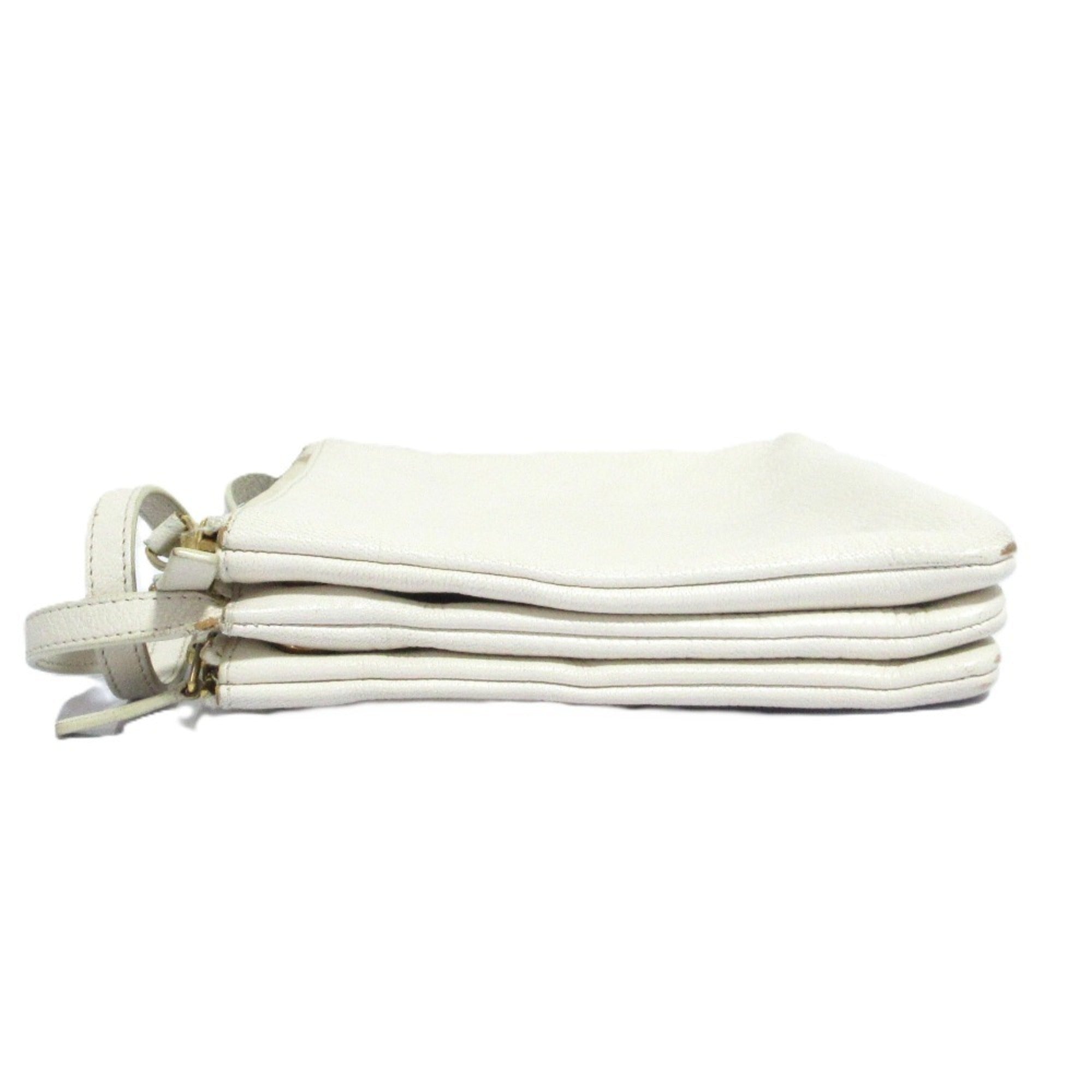 Celine Off-White White Leather Shoulder Bag (Pre-Owned)