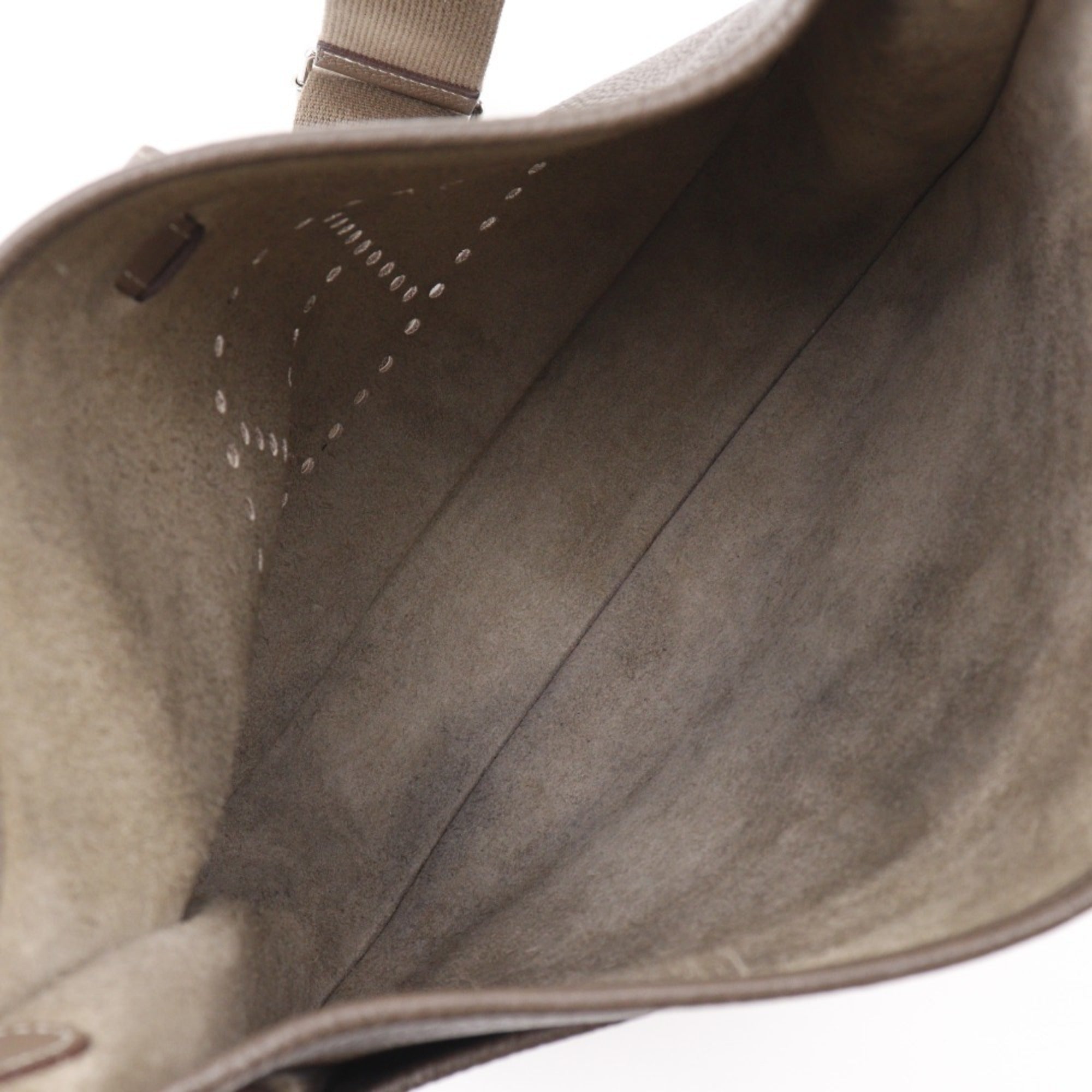 Hermes Etoupe Gray Gray Taurillon Clemence Leather Shoulder Bag (Pre-Owned)