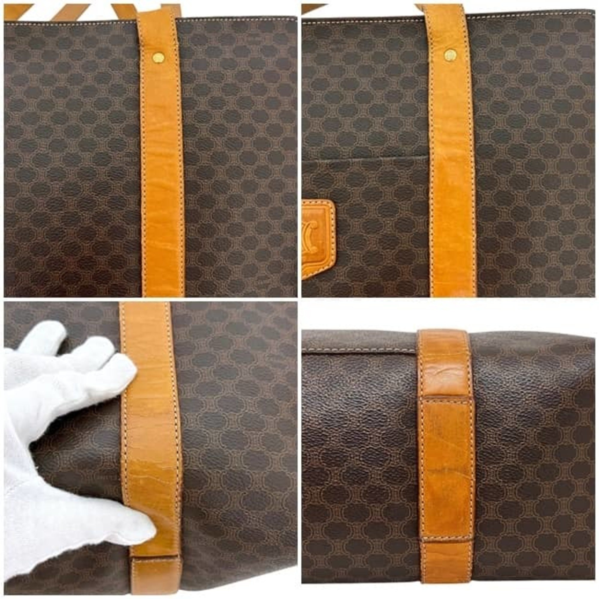 Celine Macadam Brown Pvc Leather Tote Bag (Pre-Owned)