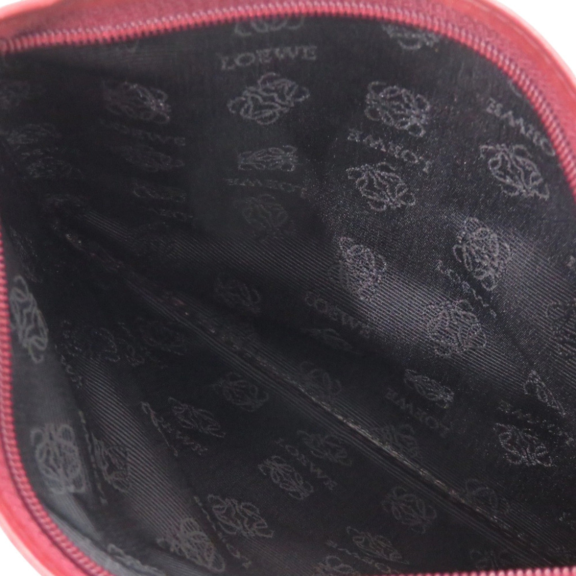 Loewe Wine Leather Pouch (Pre-Owned)