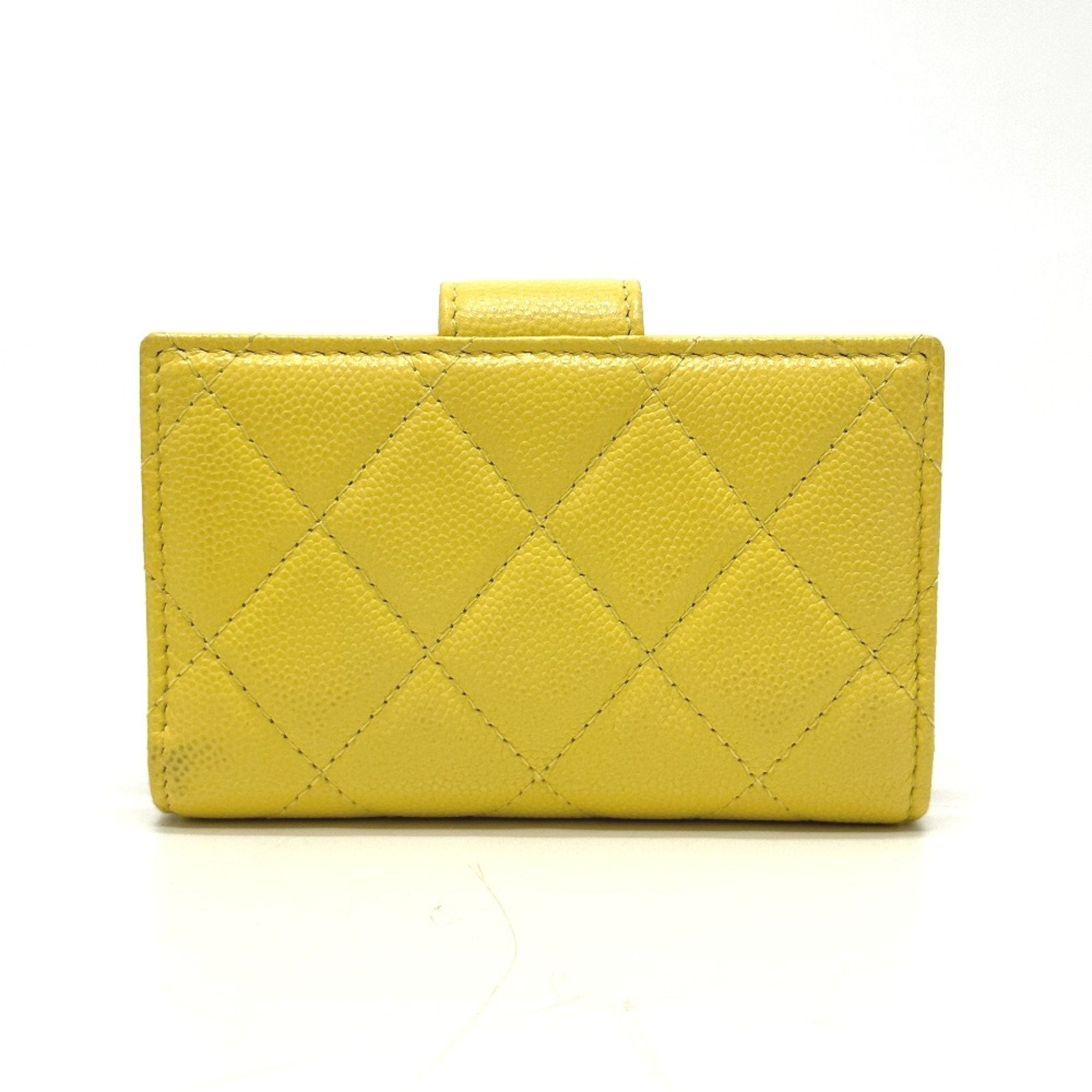 Chanel Yellow Leather Coin Purse/Coin Case (Pre-Owned)