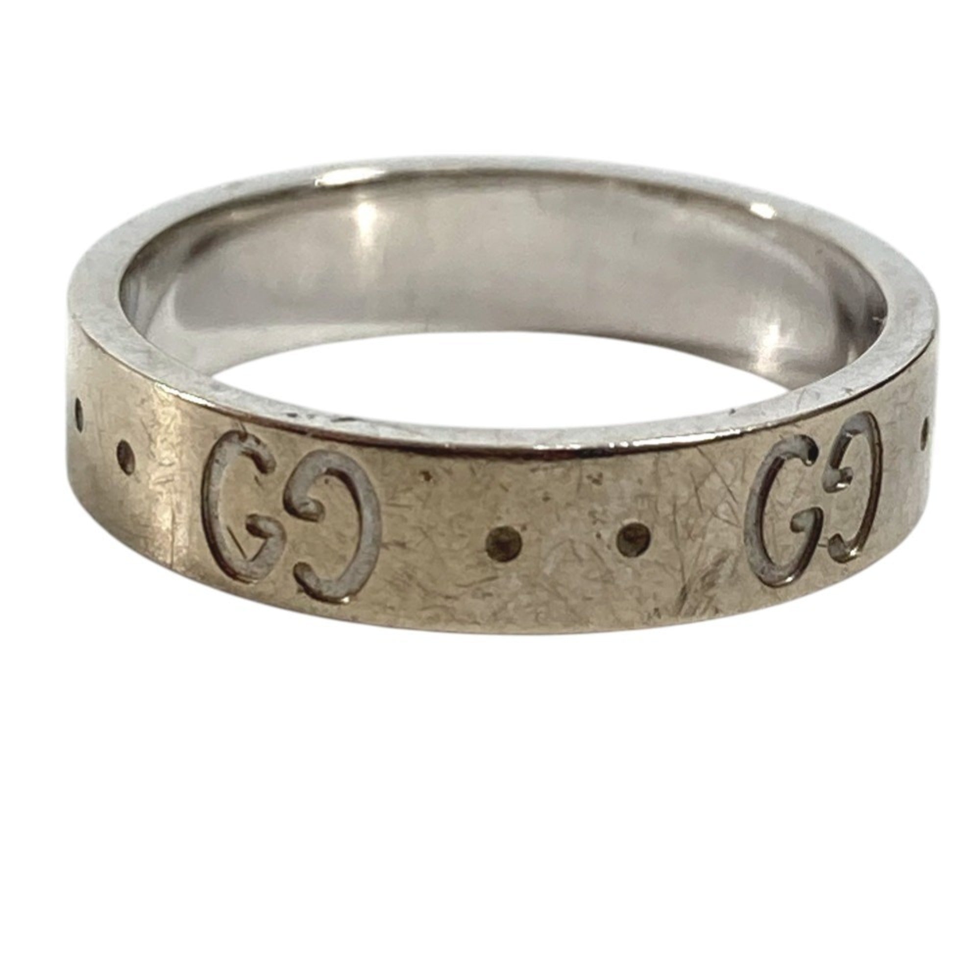 Gucci Silver White Gold (18K) Band Ring (Pre-Owned)