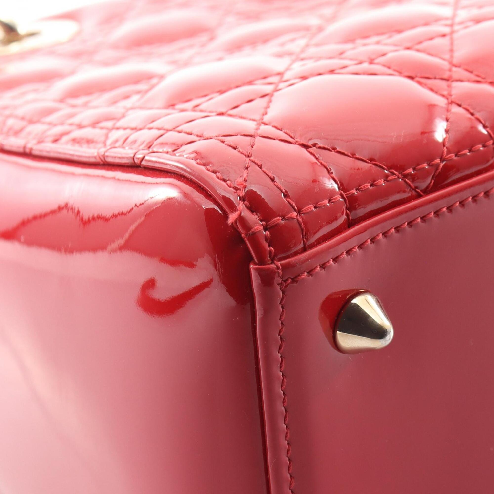 Christian Dior Red Color Patent Leather Handbag (Pre-Owned)