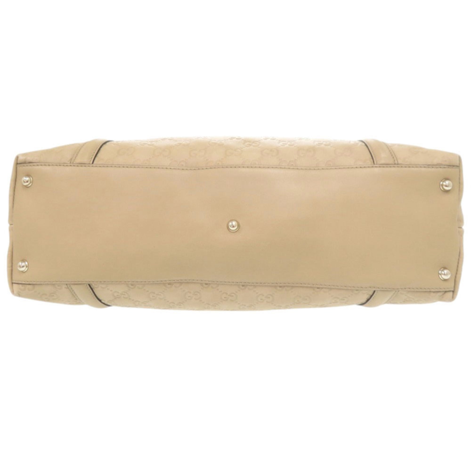 Gucci Beige Leather Handbag Tote Bag (Pre-Owned)