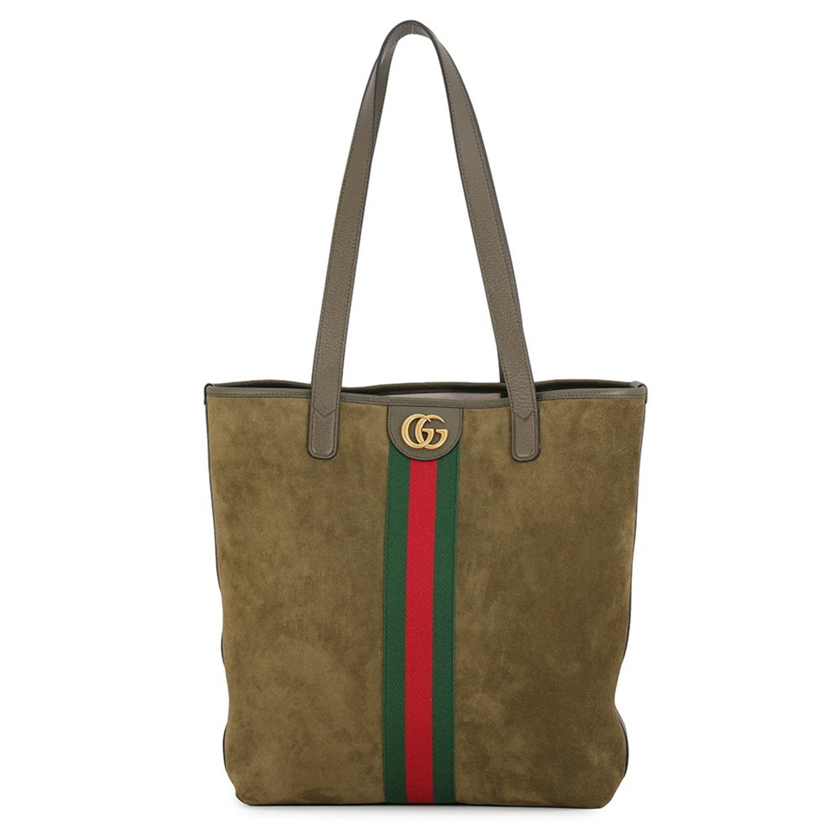 Gucci Ophidia Khaki Suede Handbag Tote Bag (Pre-Owned)