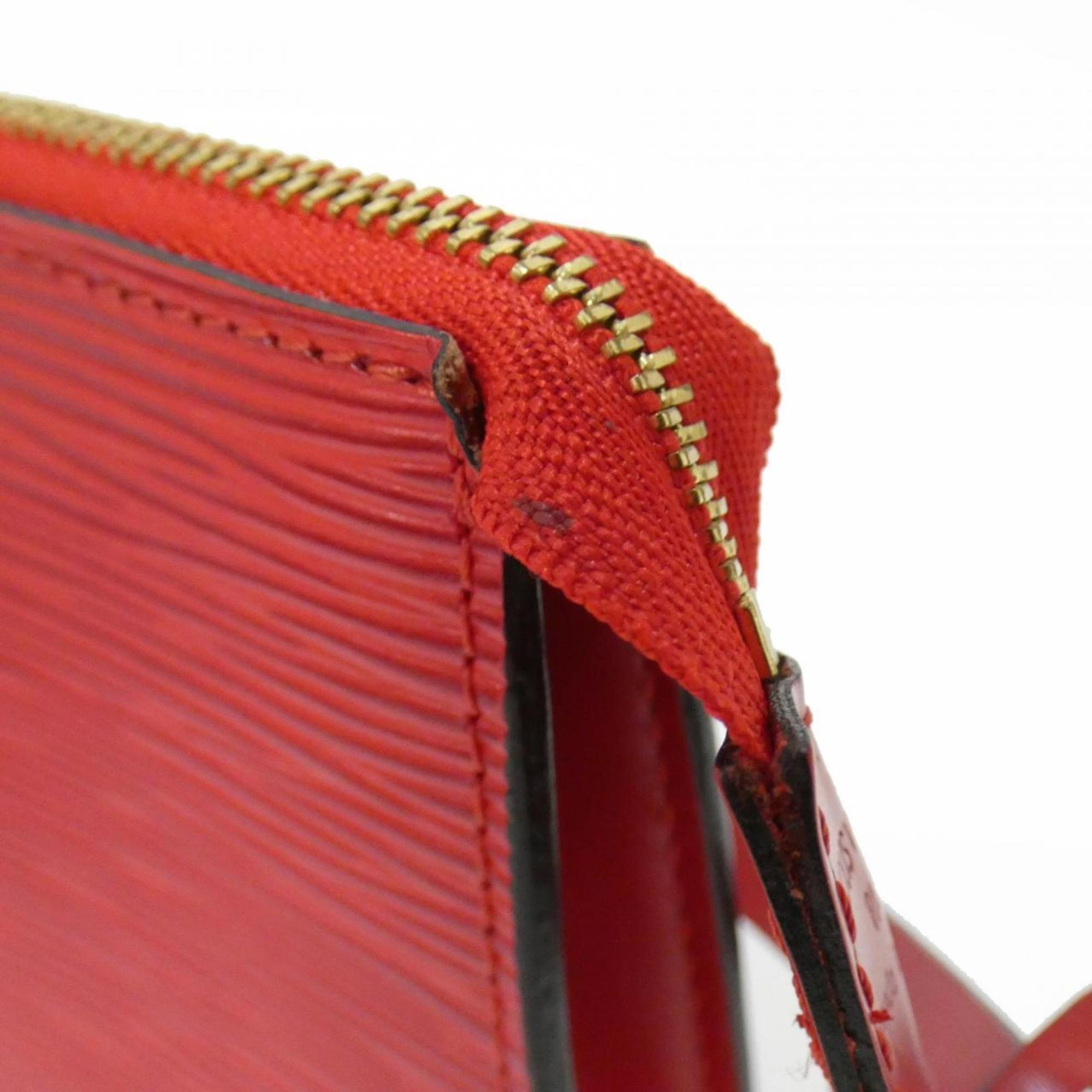 Louis Vuitton Red Color Leather Pochette Pouch (Pre-Owned)