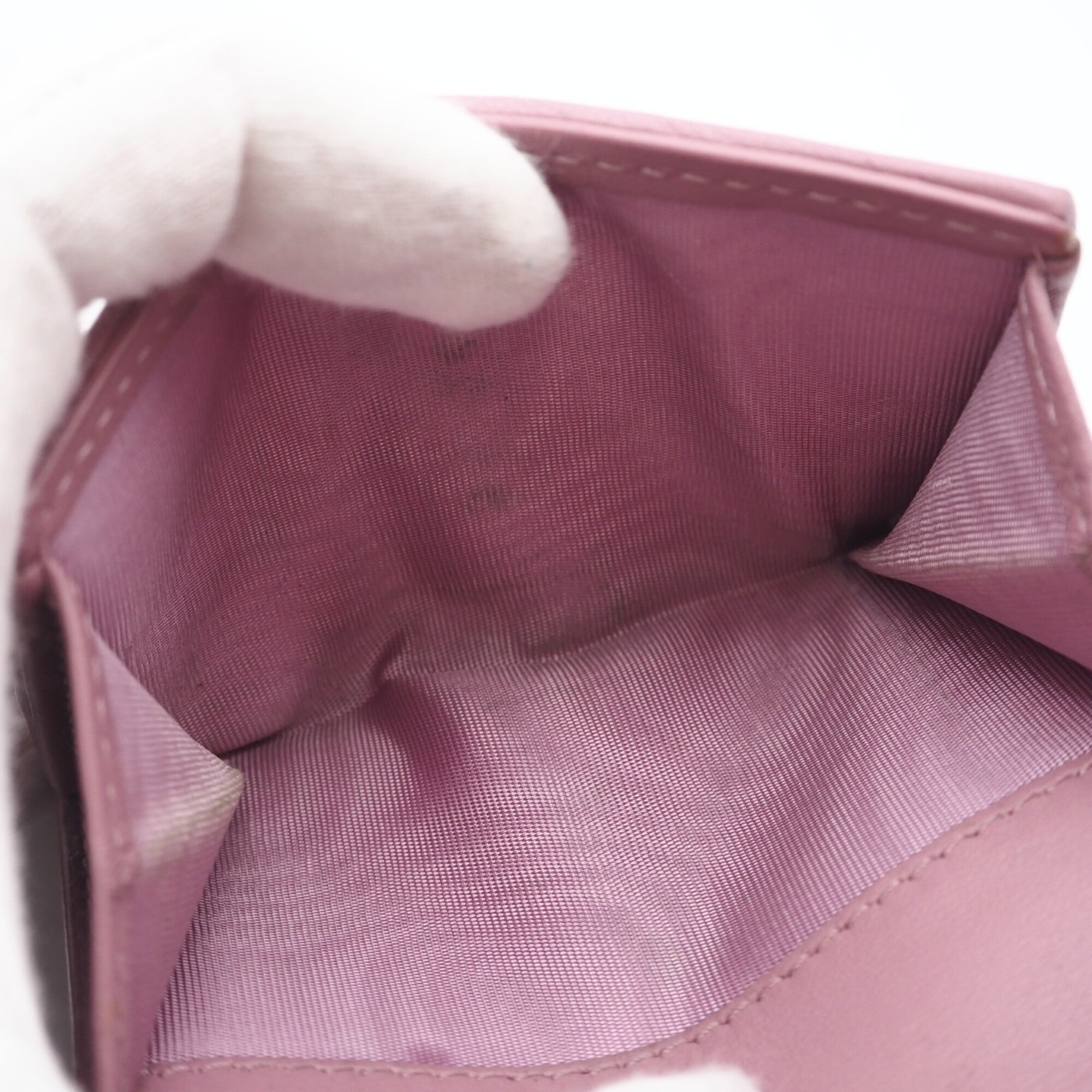 Christian Dior Lady Dior Pink Leather Wallet (Tri-Fold) (Pre-Owned)
