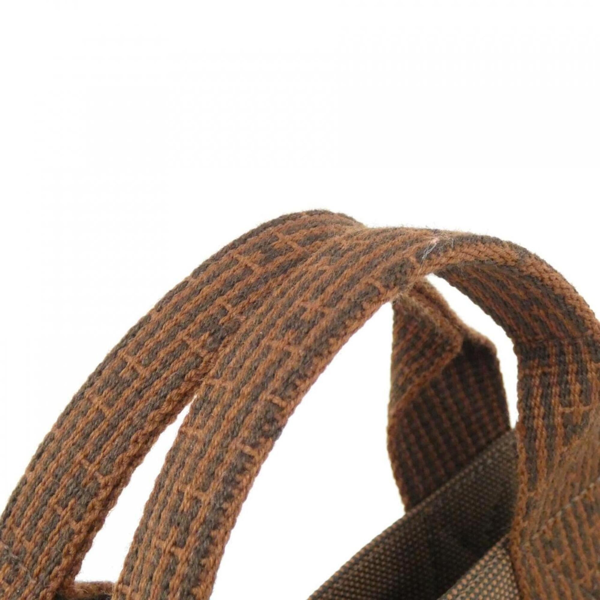 Hermes Brown Canvas Handbag (Pre-Owned)