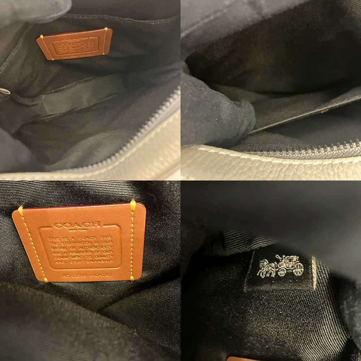Coach Gray Leather Shoulder Bag (Pre-Owned)