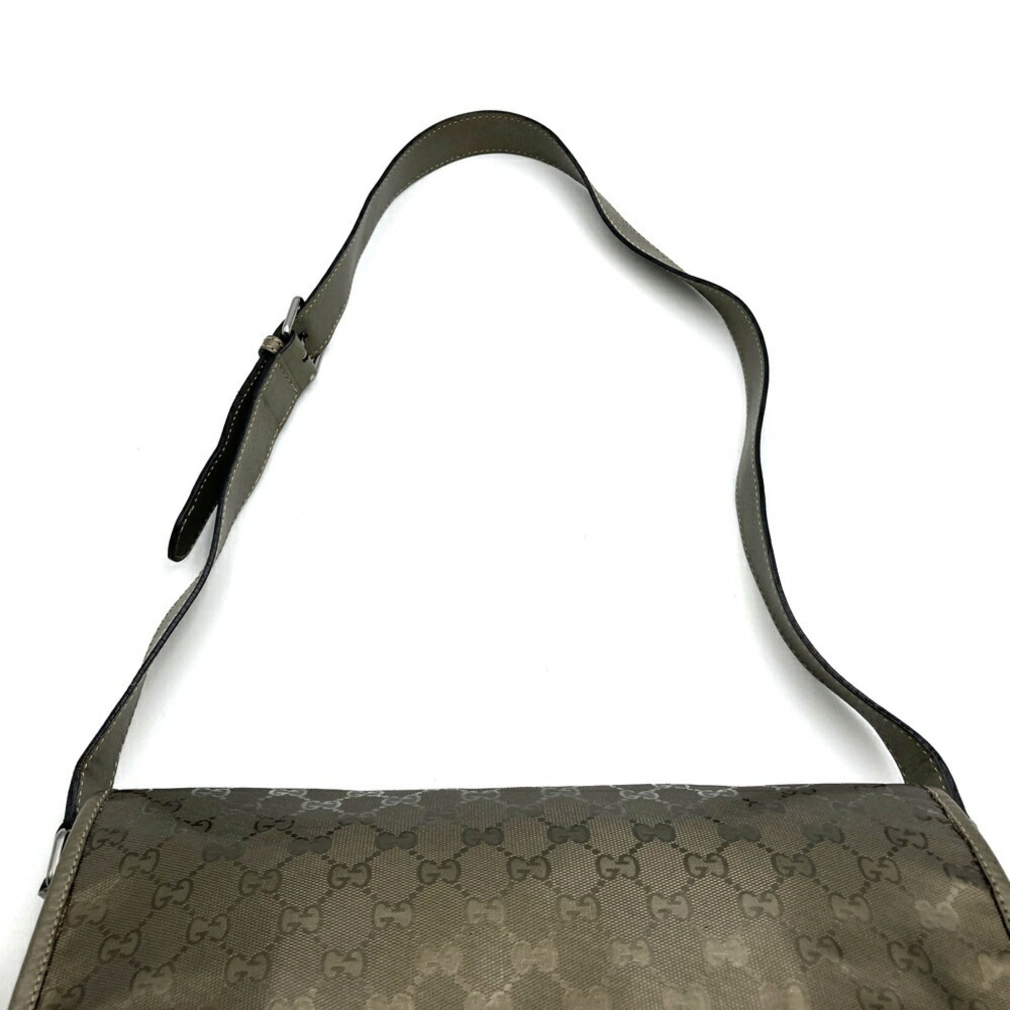 Gucci Gg Imprimé Brown Metallic Gg Imprimé Shoulder Bag (Pre-Owned)
