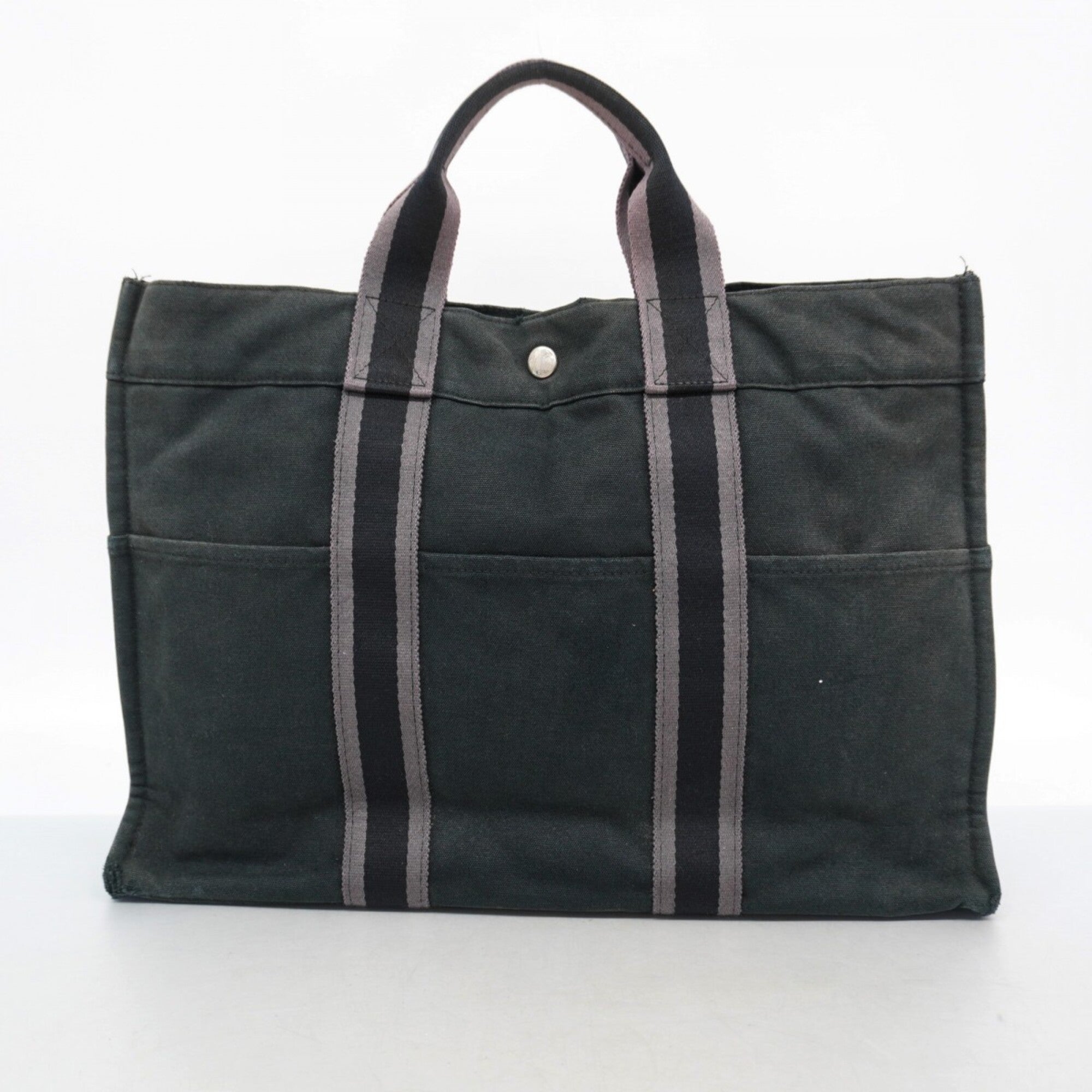 Hermes Black Canvas Tote Bag (Pre-Owned)