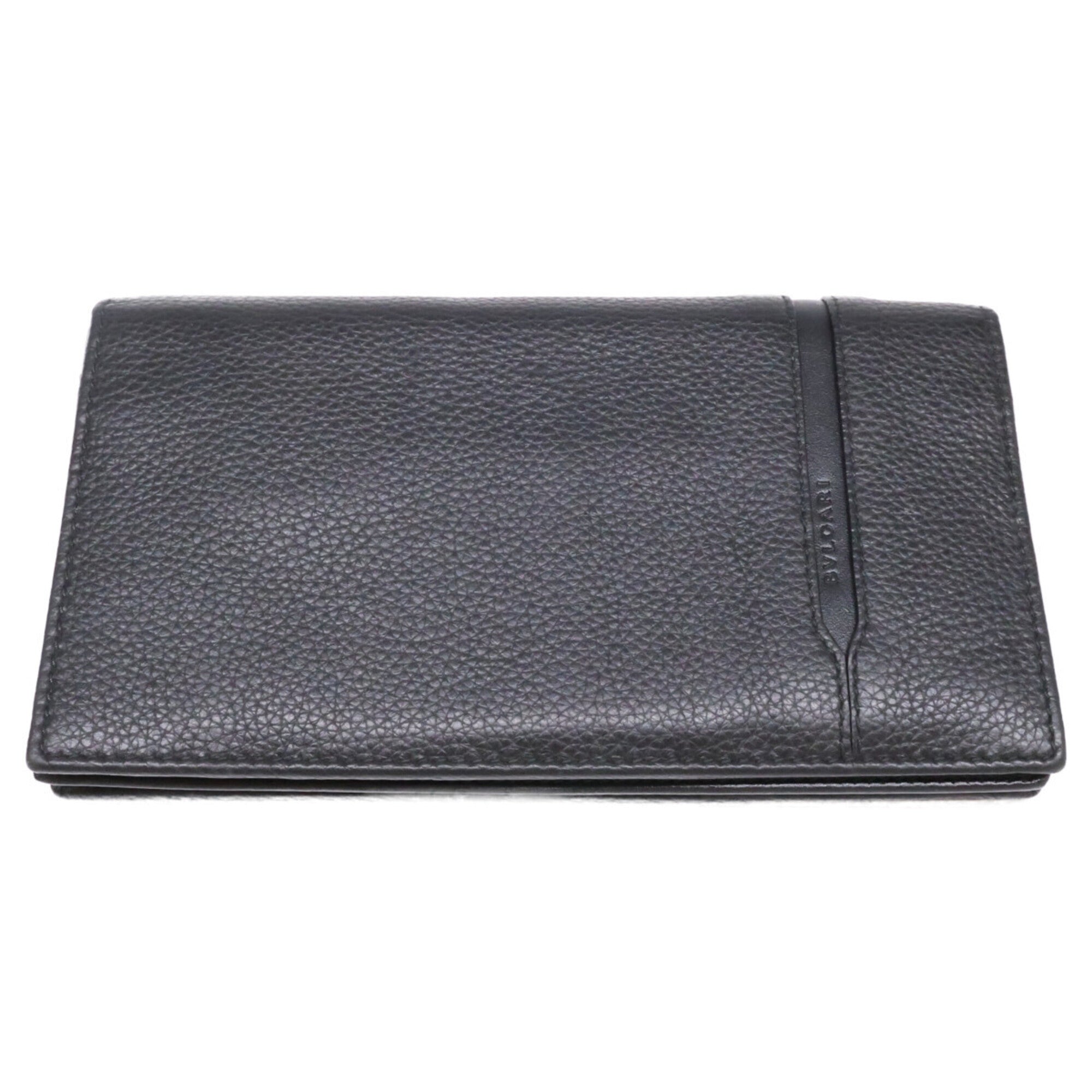 Bvlgari Black Leather Long Wallet (Bi-Fold) (Pre-Owned)
