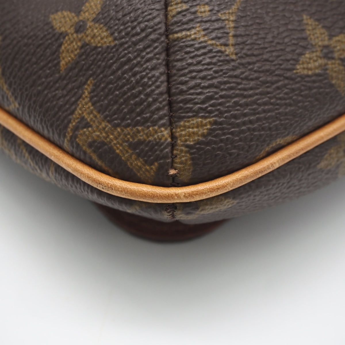 Louis Vuitton Monogram Beige Brown Coated Canvas Leather Shoulder Bag (Pre-Owned)