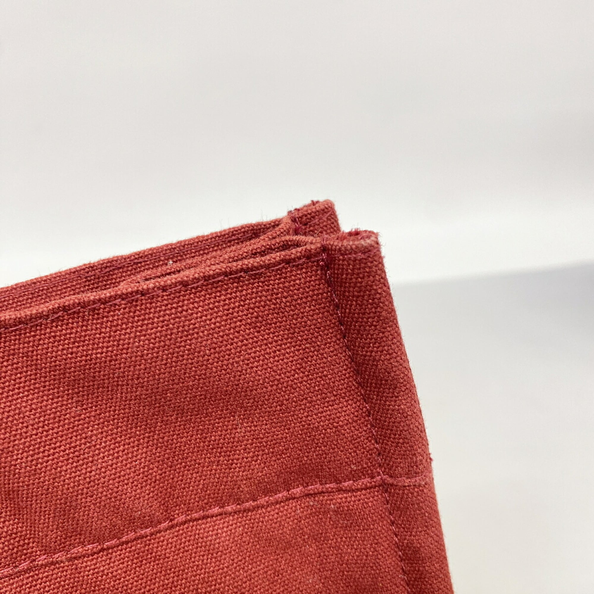 Hermes Red Color Canvas Tote Bag (Pre-Owned)