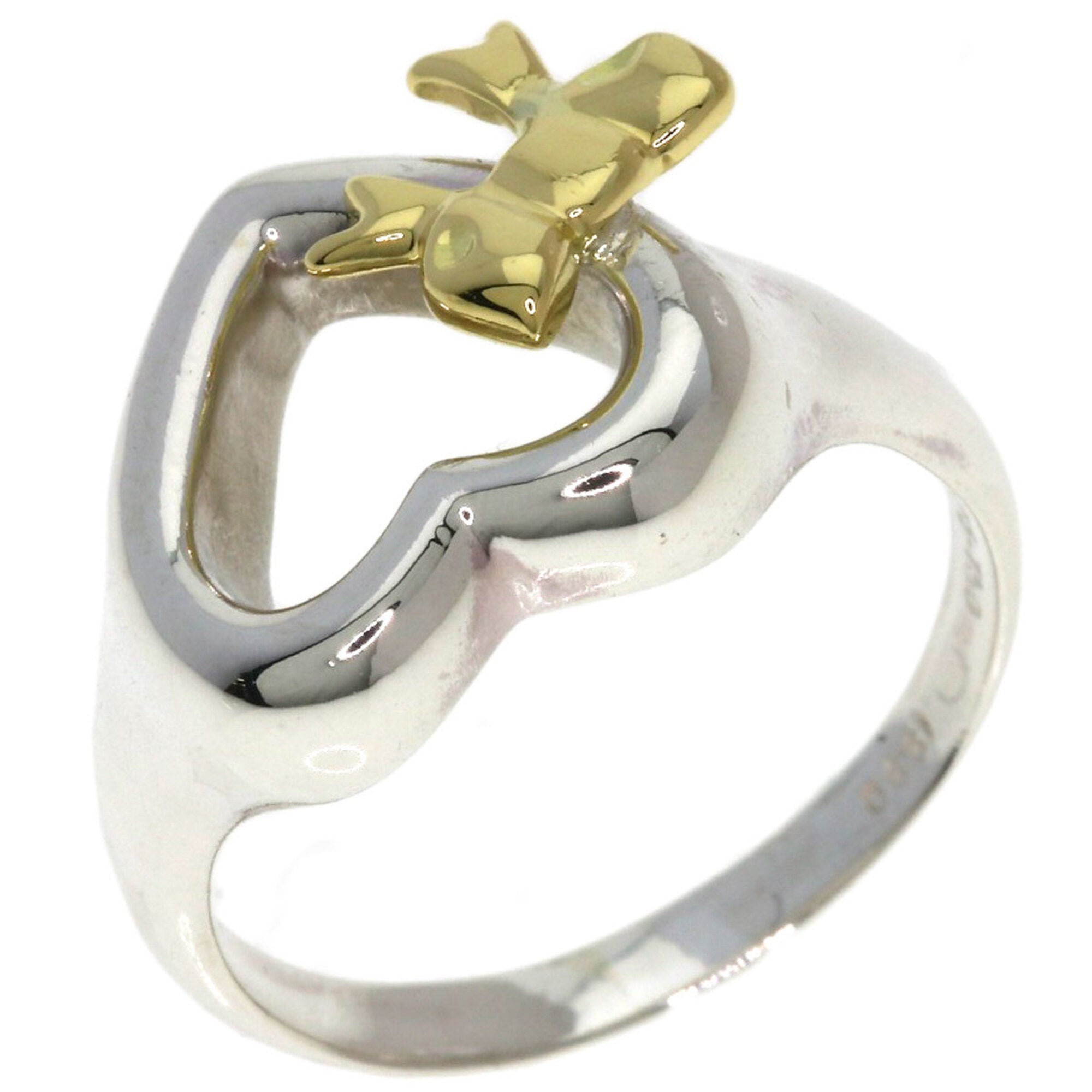 Tiffany Silver Yellow Gold Yellow Gold (18K) Silver Band Ring (Pre-Owned)