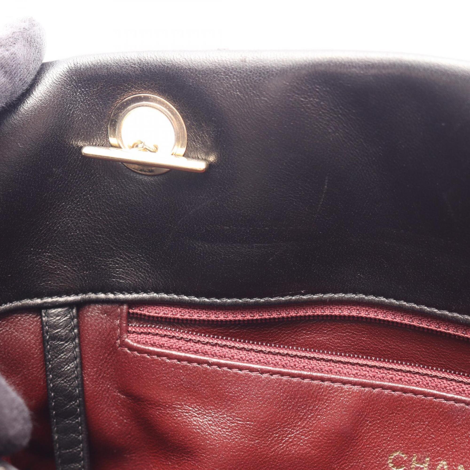 Chanel Black Leather Handbag Tote Bag (Pre-Owned)