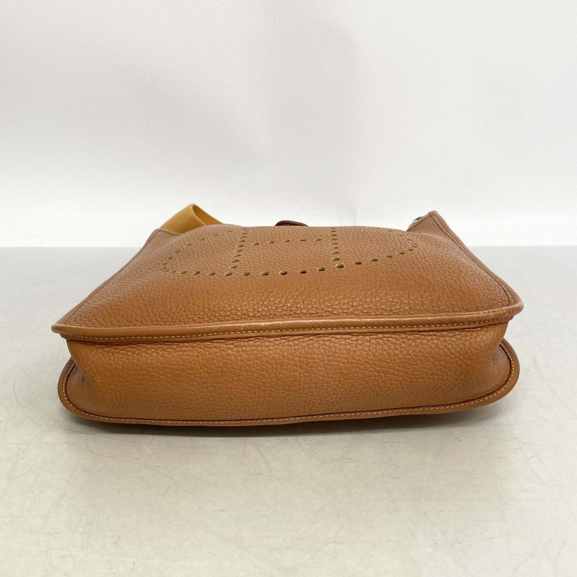 Hermes Gold Taurillon Clemence Leather Shoulder Bag (Pre-Owned)