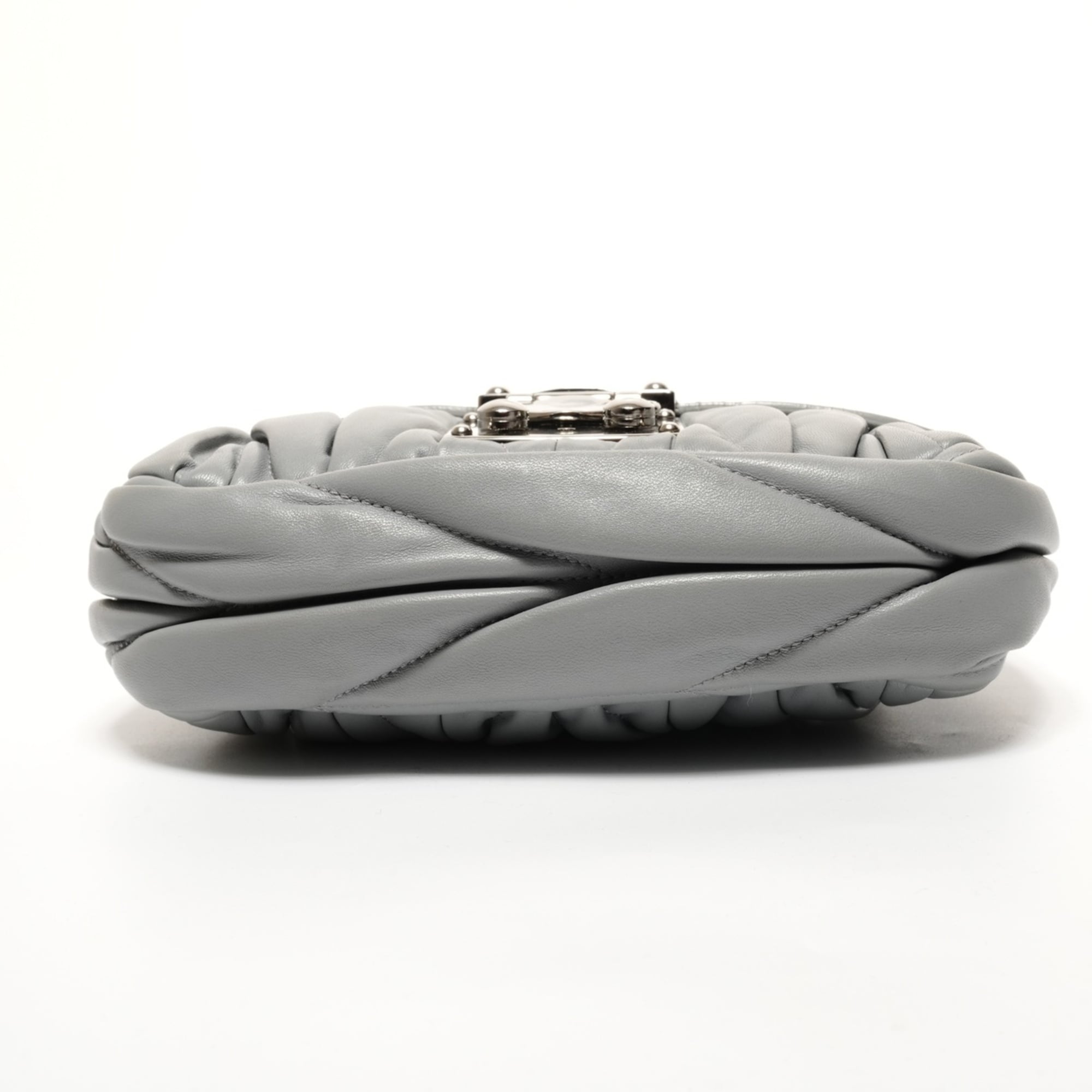 Miu Miu Matelasse Gray Shoulder Bag (Pre-Owned)