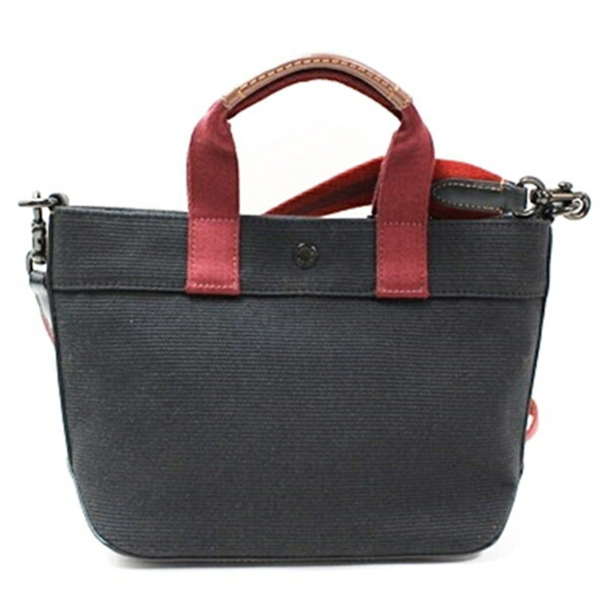 Coach Black Gray Canvas Handbag Shoulder Bag (Pre-Owned)