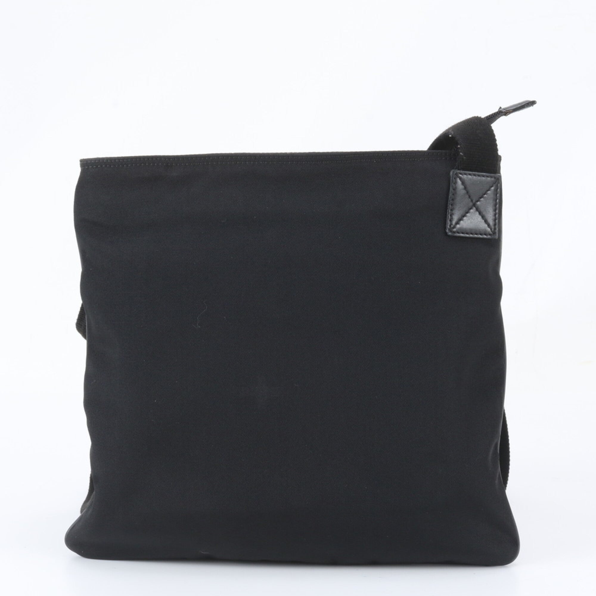 Gucci Black Leather Canvas Messenger Bag Shoulder Bag (Pre-Owned)