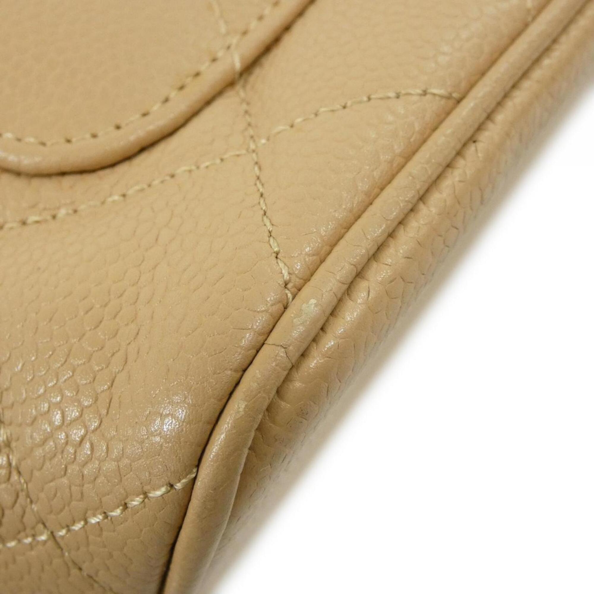 Chanel Beige Grained Calfskin Handbag (Pre-Owned)