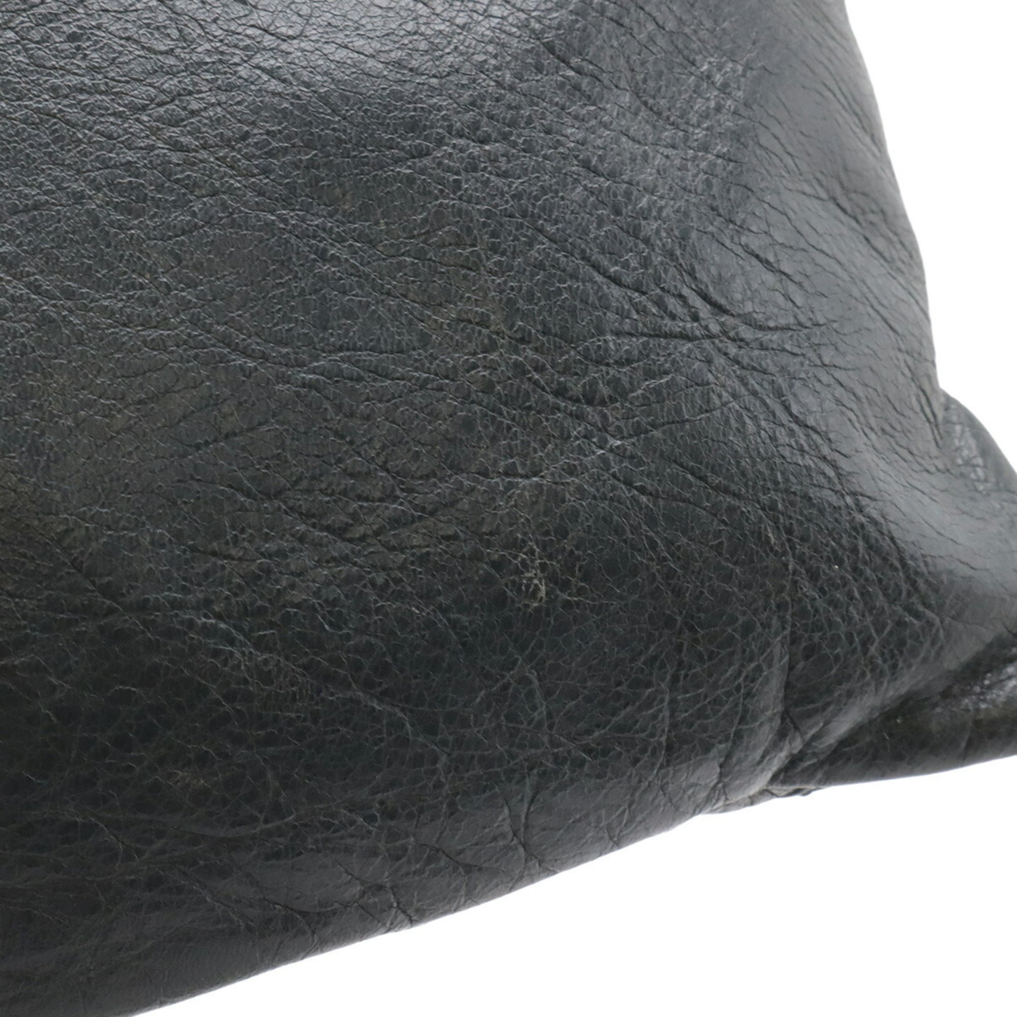 Balenciaga Giant Dark Gray Leather Clutch Bag Shoulder Bag (Pre-Owned)