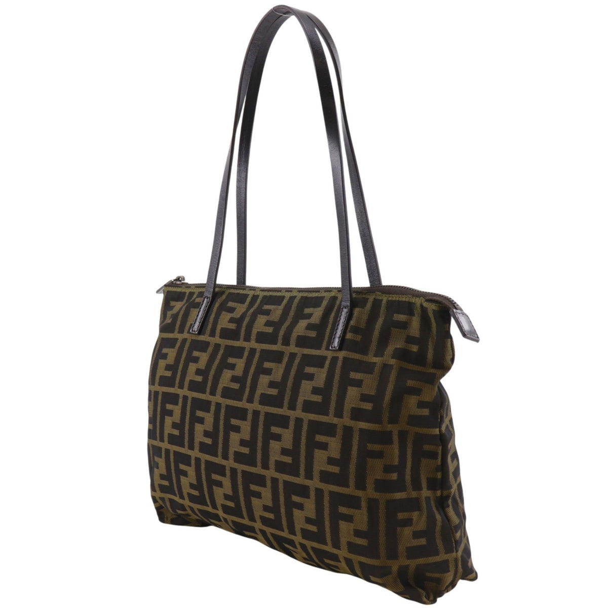 Fendi Zucca Brown Nylon Canvas Tote Bag (Pre-Owned)