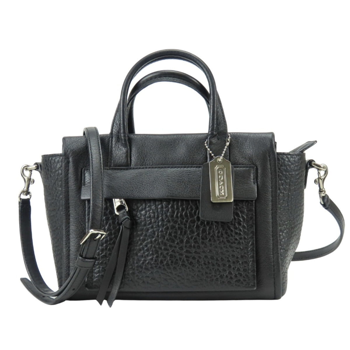 Coach Black Leather Handbag (Pre-Owned)