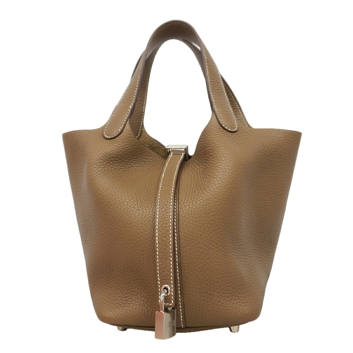 Hermes Etoupe Gray Taurillon Clemence Leather Handbag (Pre-Owned)