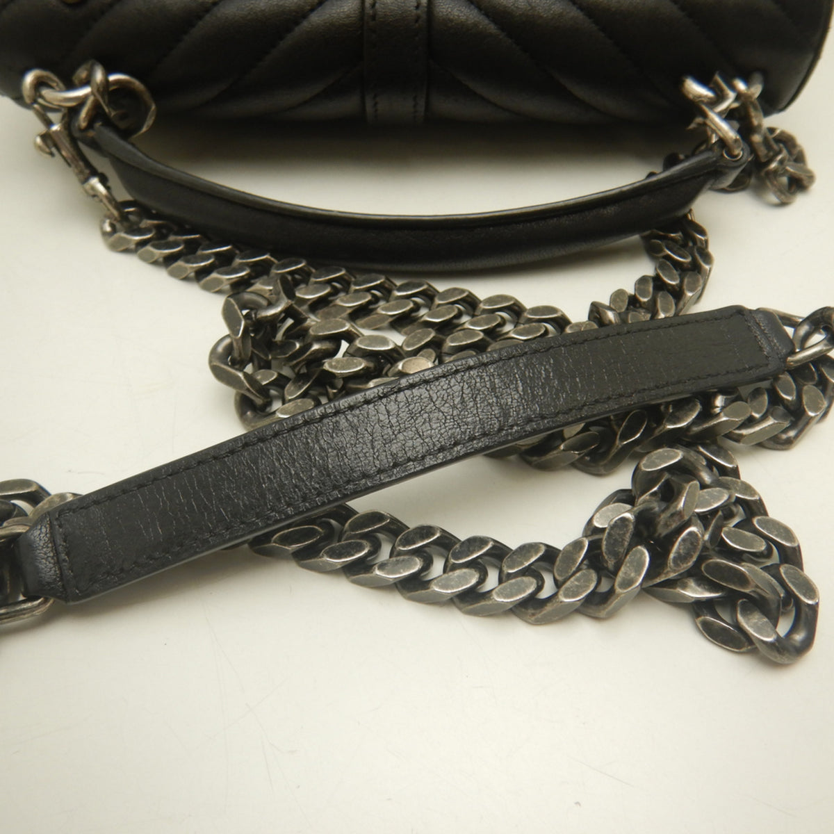 Yves Saint Laurent Black Leather School Bag Shoulder Bag (Pre-Owned)