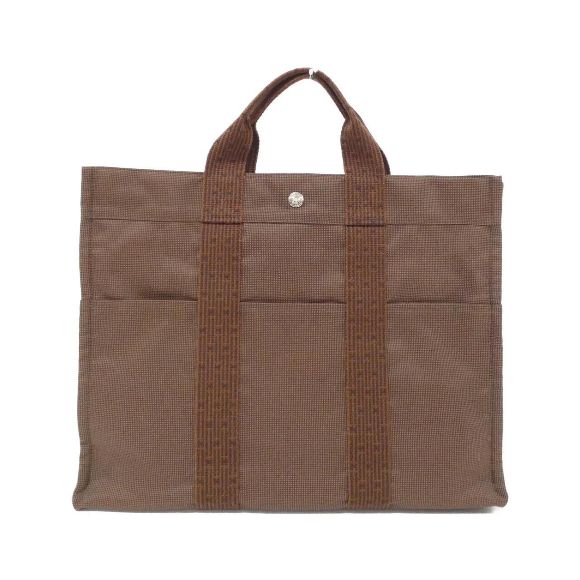 Hermes Brown Canvas Handbag (Pre-Owned)