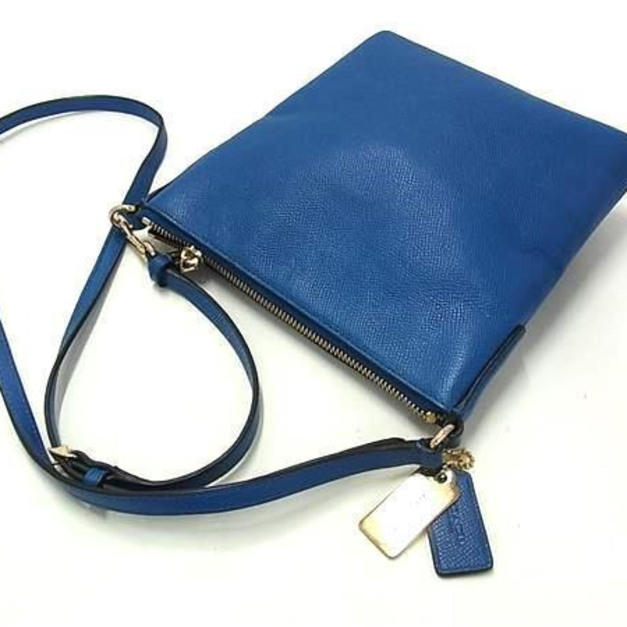 Coach Blue Leather Handbag Shoulder Bag Tote Bag (Pre-Owned)