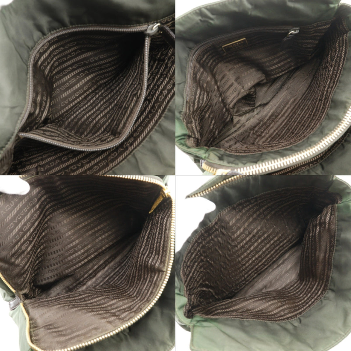 Prada Khaki Nylon Tote Bag (Pre-Owned)