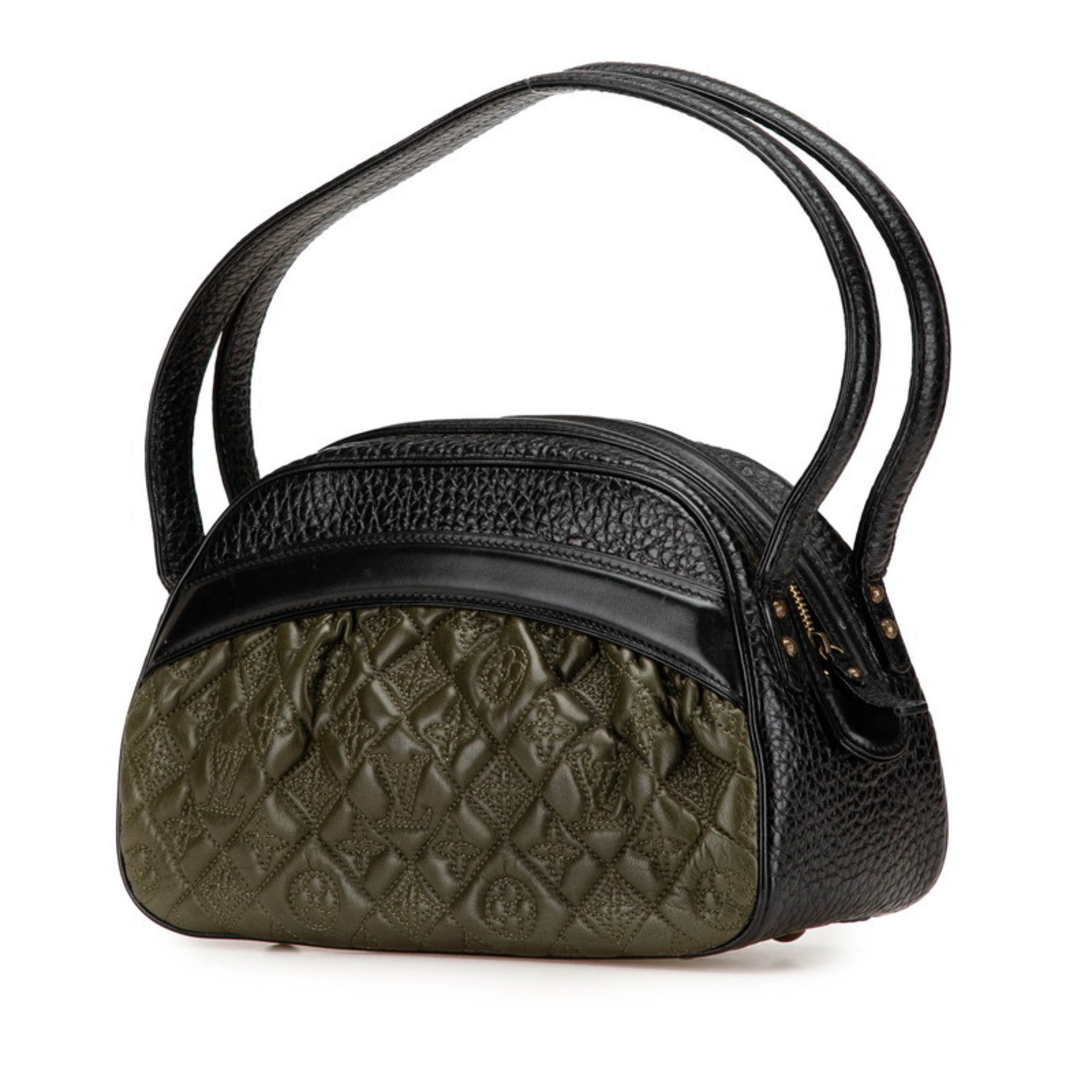 Louis Vuitton Black Khaki Noir Leather Handbag Shoulder Bag (Pre-Owned)