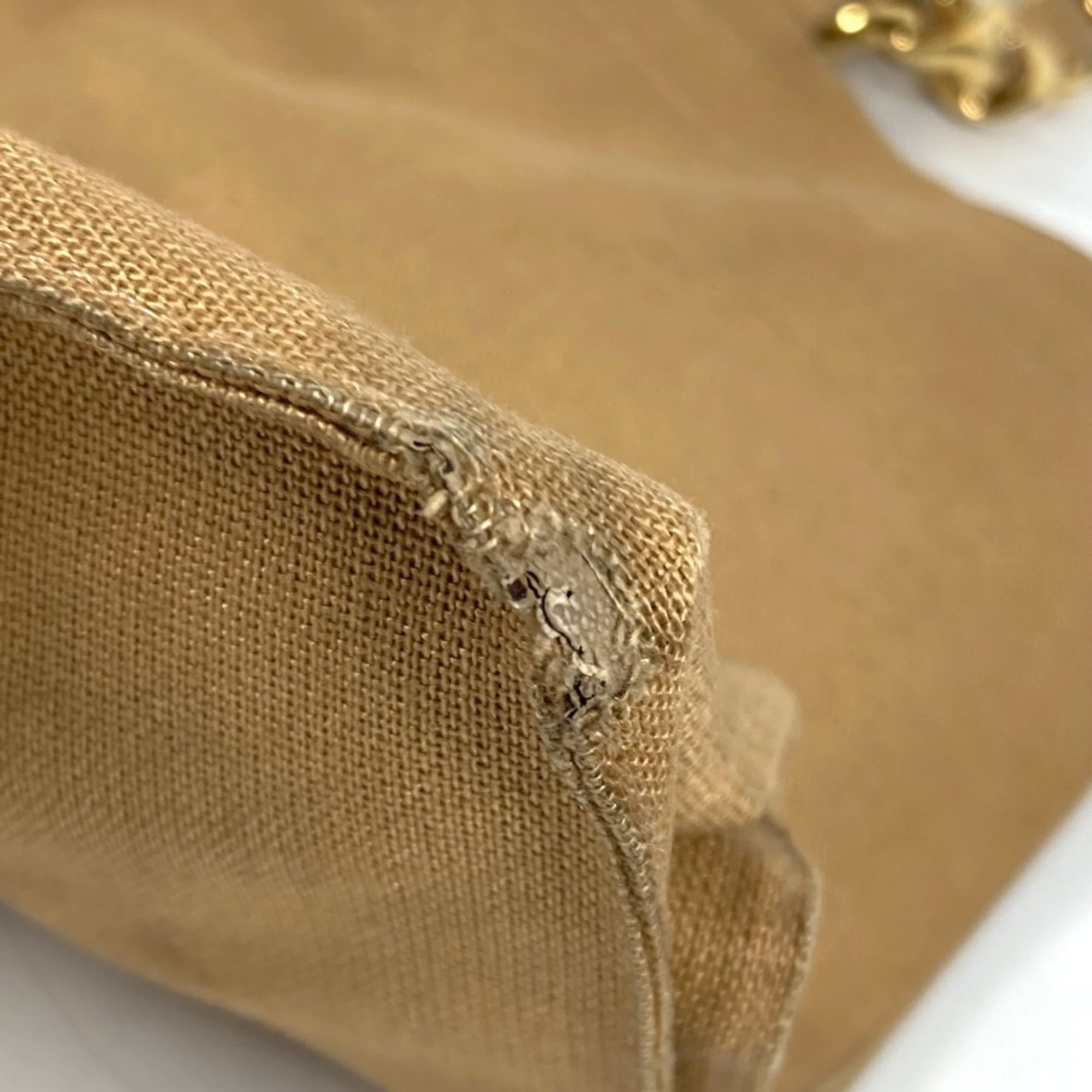 Chanel Beige Black Canvas Shoulder Bag Tote Bag (Pre-Owned)