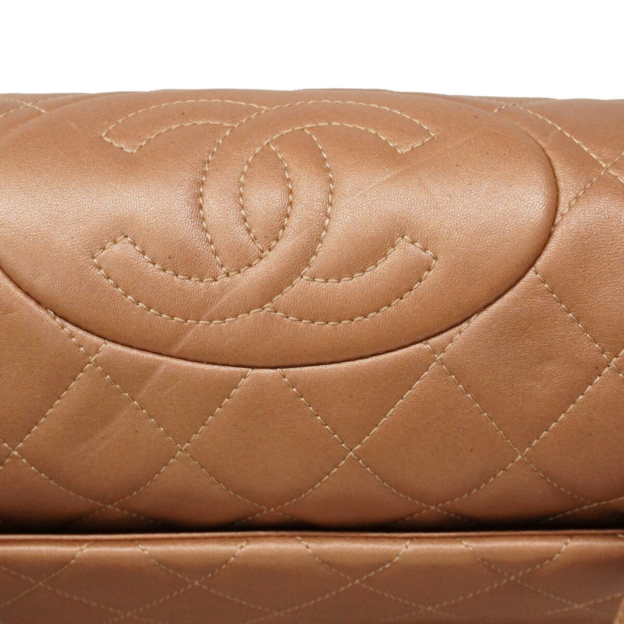 Chanel Pink Beige Leather Handbag (Pre-Owned)