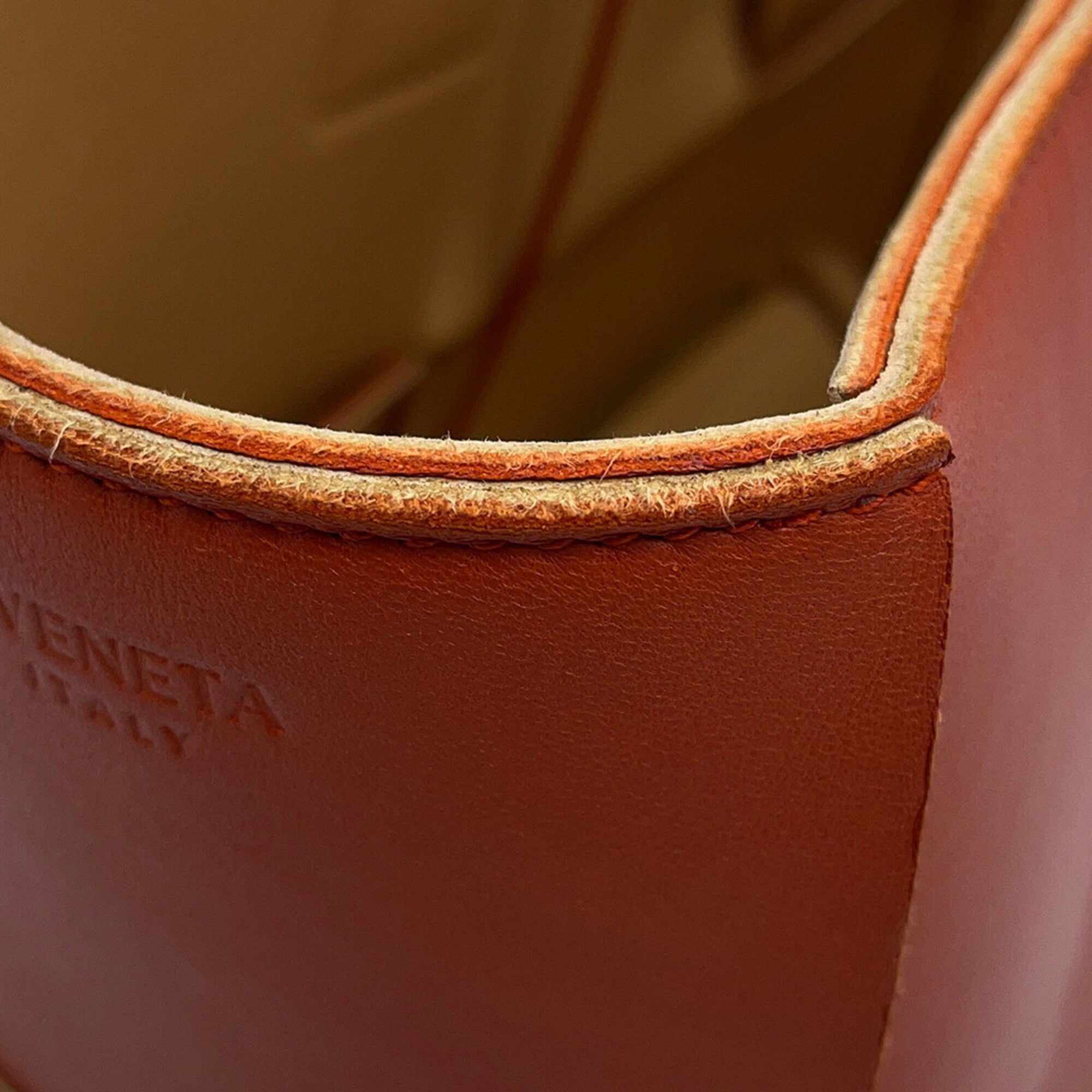 Bottega Veneta Red Color Intrecciato Handbag Pouch (Pre-Owned)
