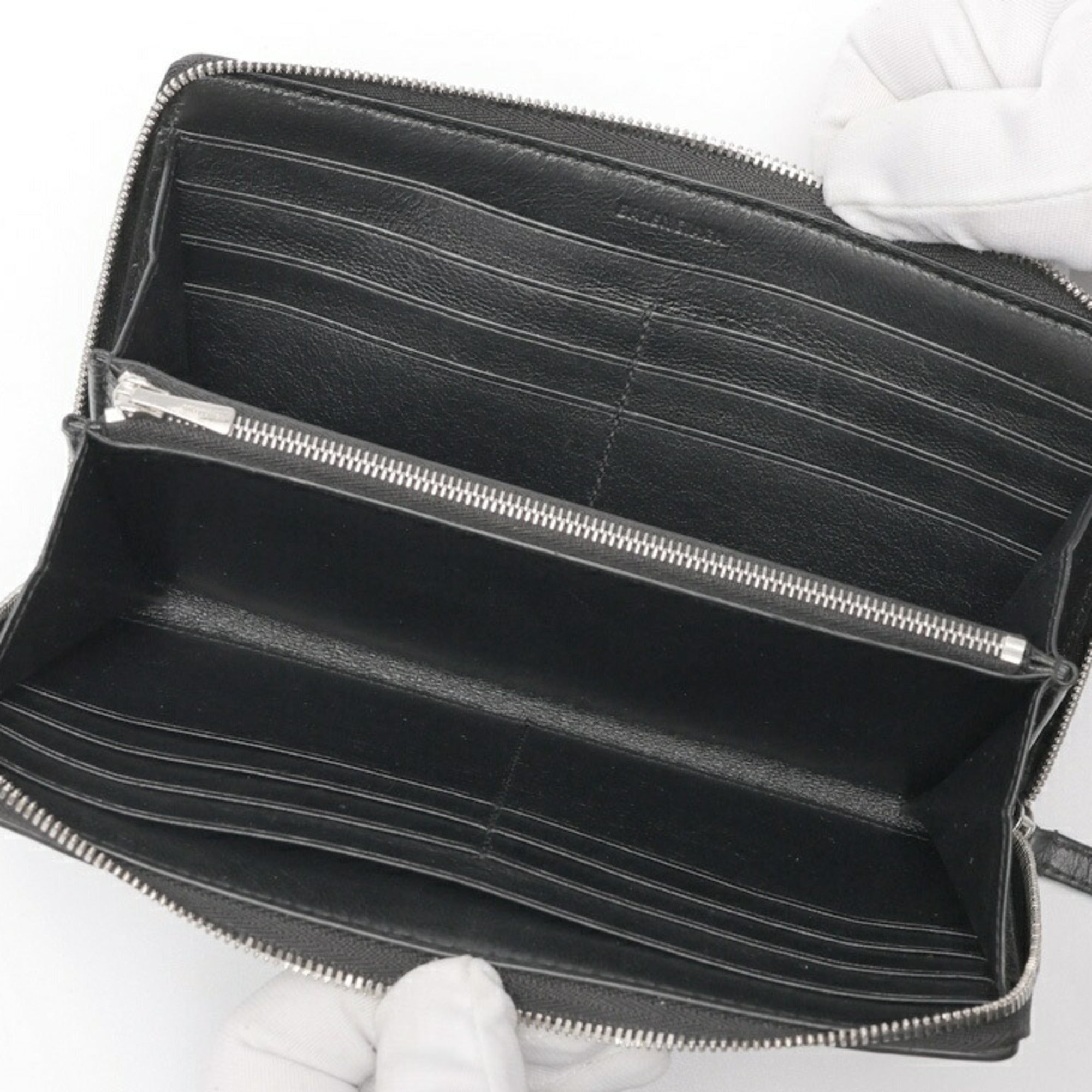 Balenciaga Black Leather Coin Purse/Coin Case (Pre-Owned)