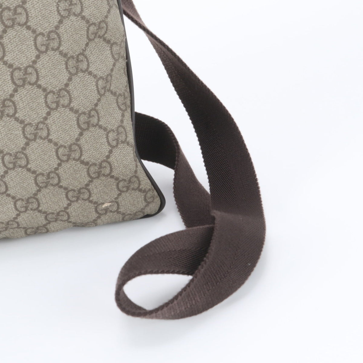 Gucci Brown Leather Coated Canvas Messenger Bag Shoulder Bag (Pre-Owned)