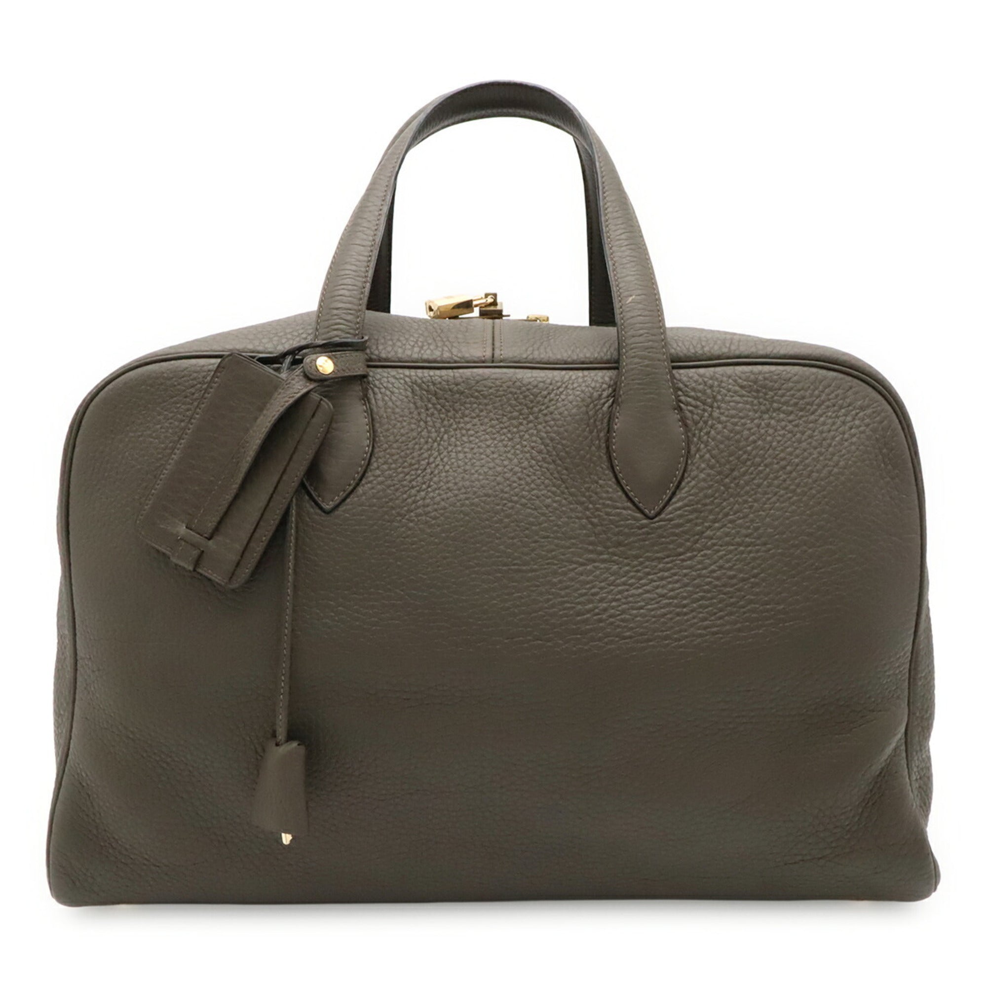 Hermes Olive Taurillon Clemence Leather Boston Bag (Pre-Owned)