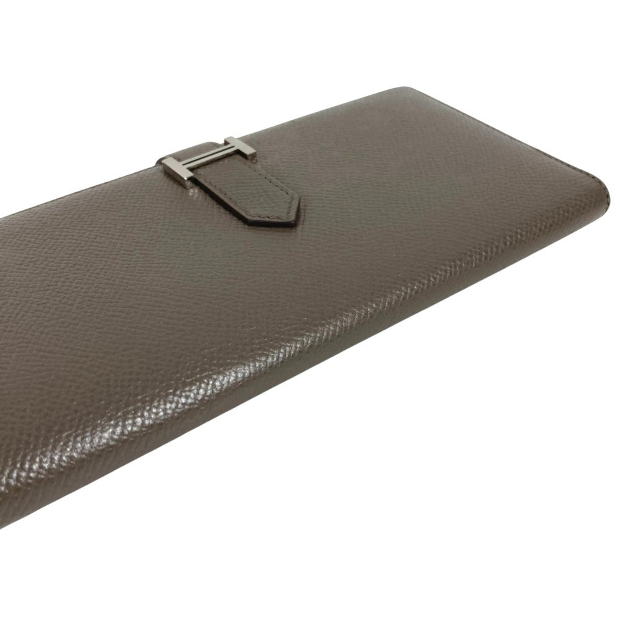 Hermes Gray Epsom Leather Long Wallet (Bi-Fold) (Pre-Owned)