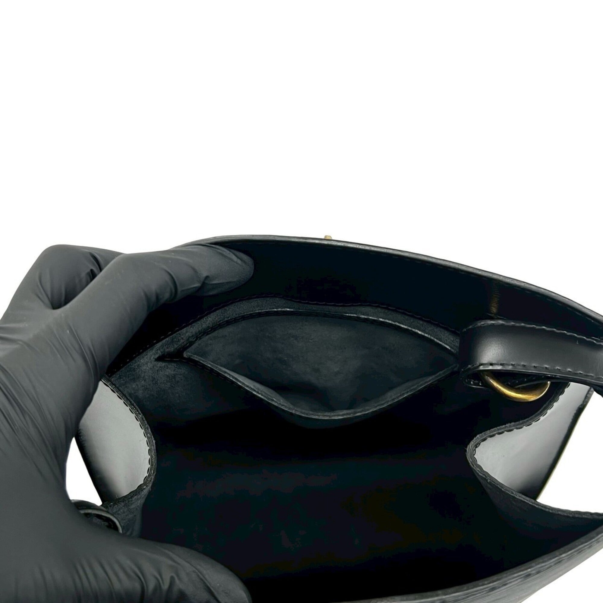Louis Vuitton Black Leather Shoulder Bag (Pre-Owned)