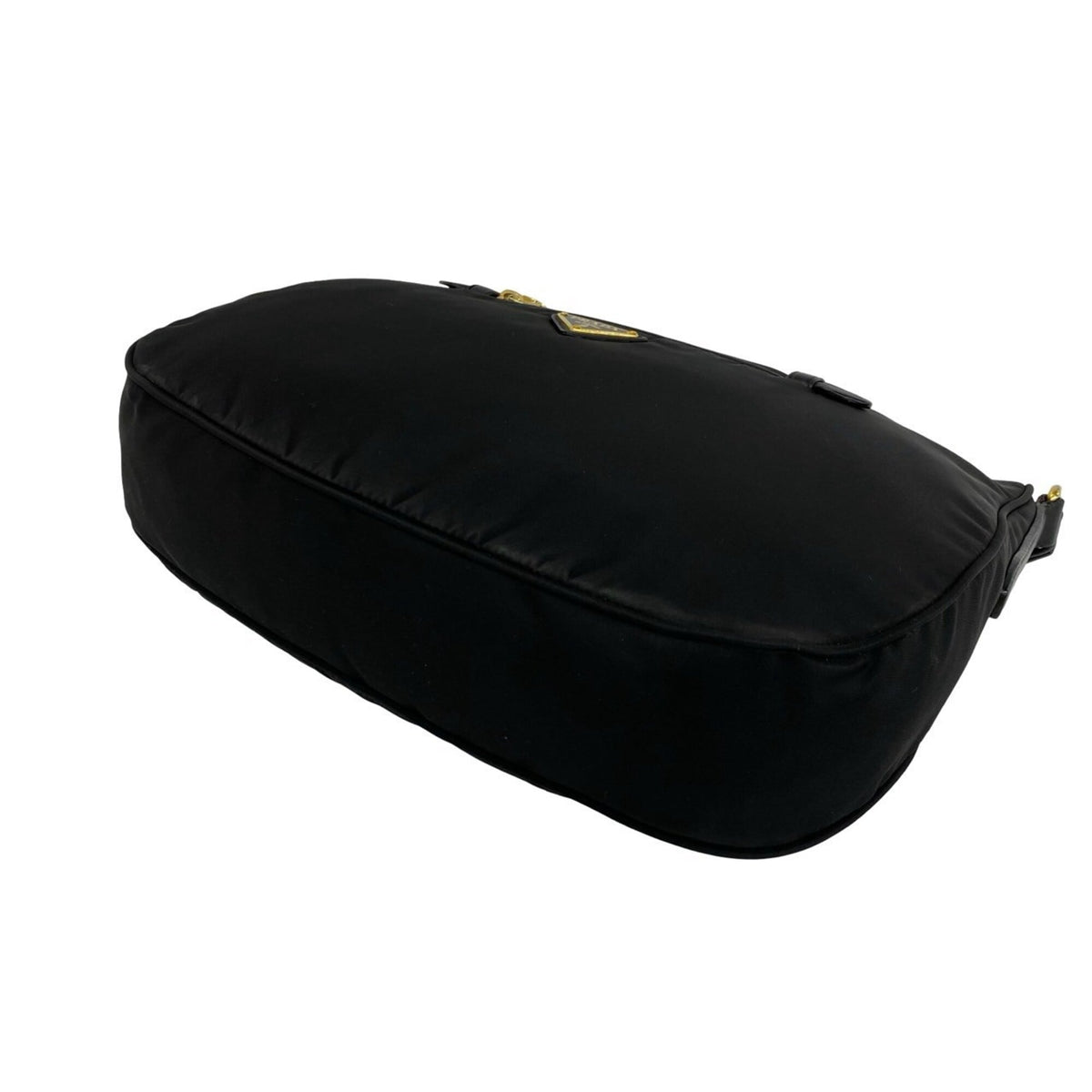 Prada Black Nylon Leather Handbag Shoulder Bag (Pre-Owned)