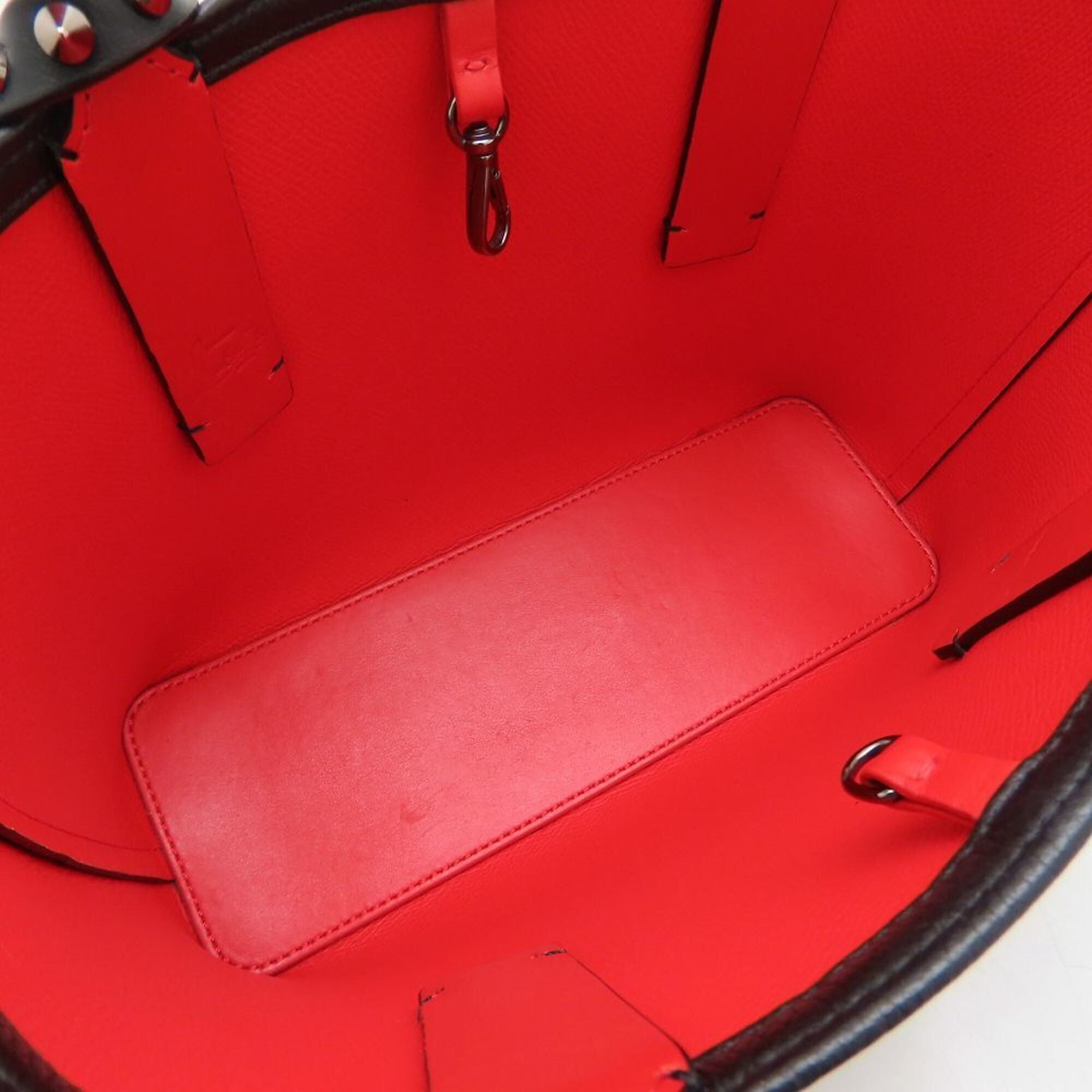 Christian Louboutin Black Red Color Leather Handbag (Pre-Owned)