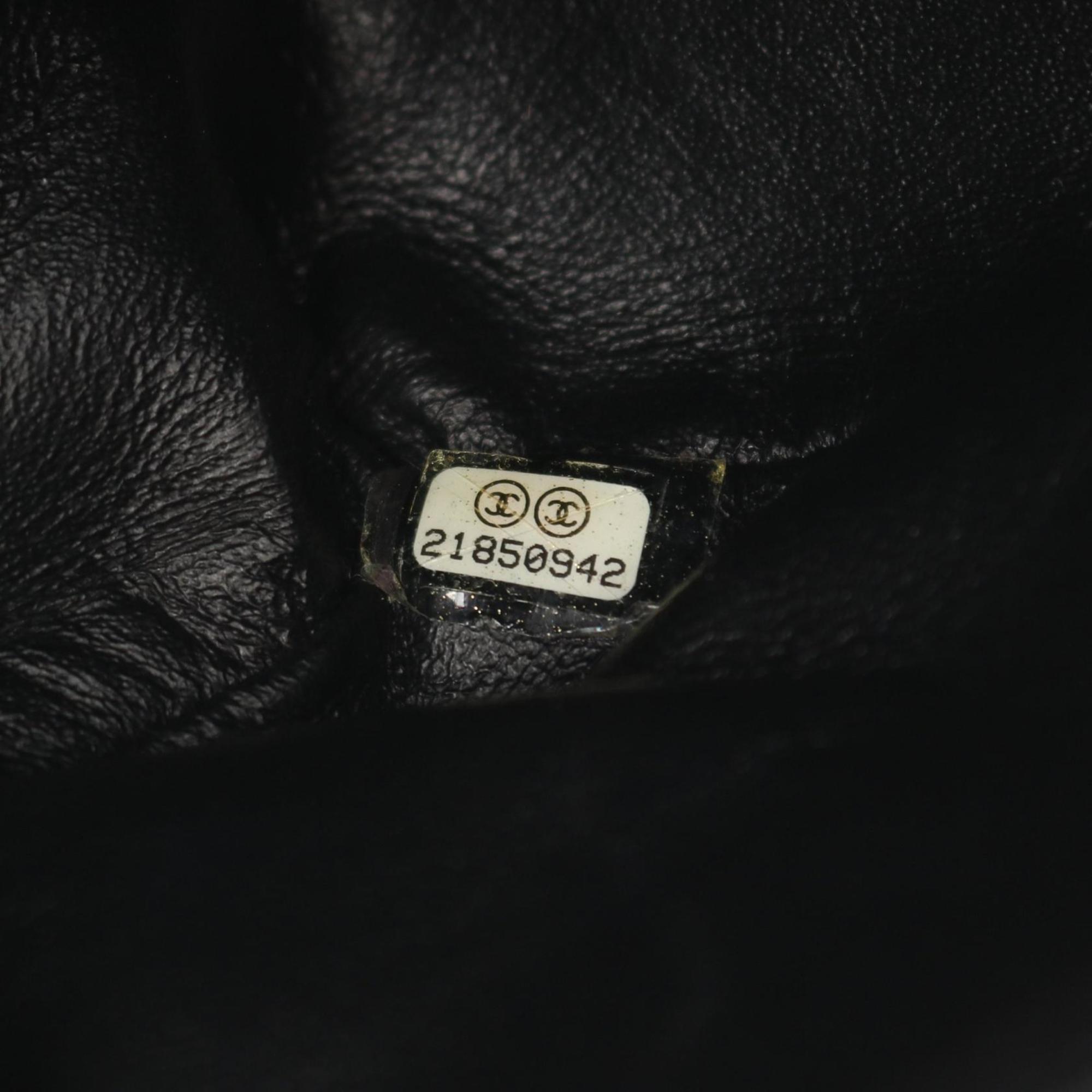 Chanel Black Red Color Wool Shoulder Bag (Pre-Owned)