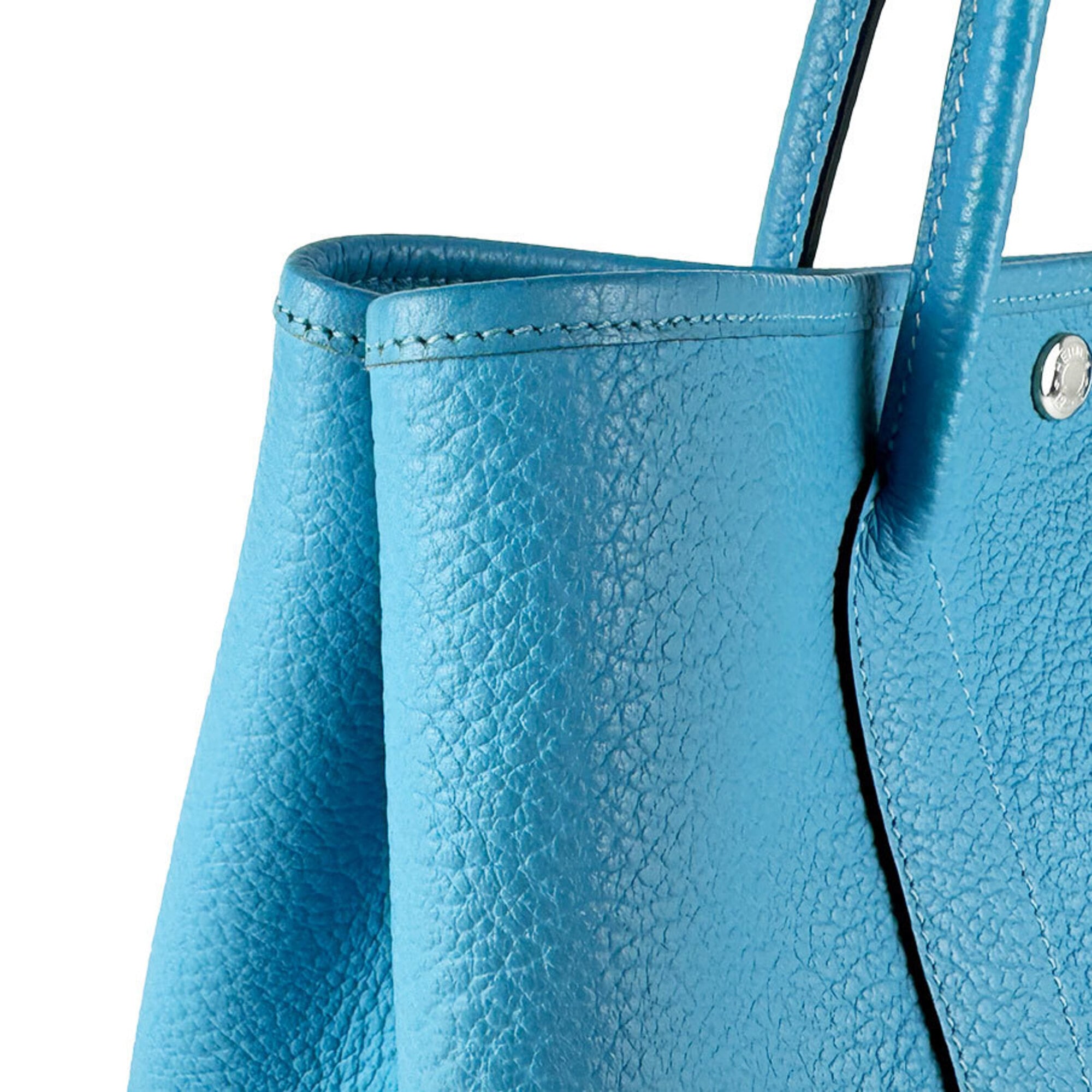 Hermes Blue Buffalo Leather Handbag (Pre-Owned)