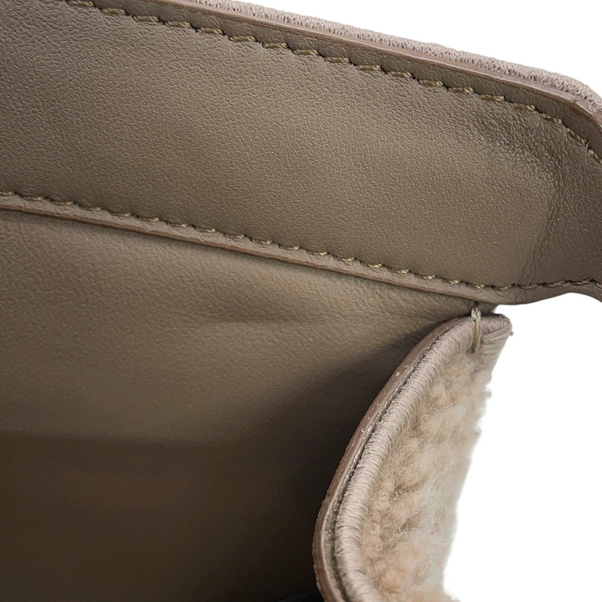 Fendi Peekaboo Gray Leather Handbag (Pre-Owned)