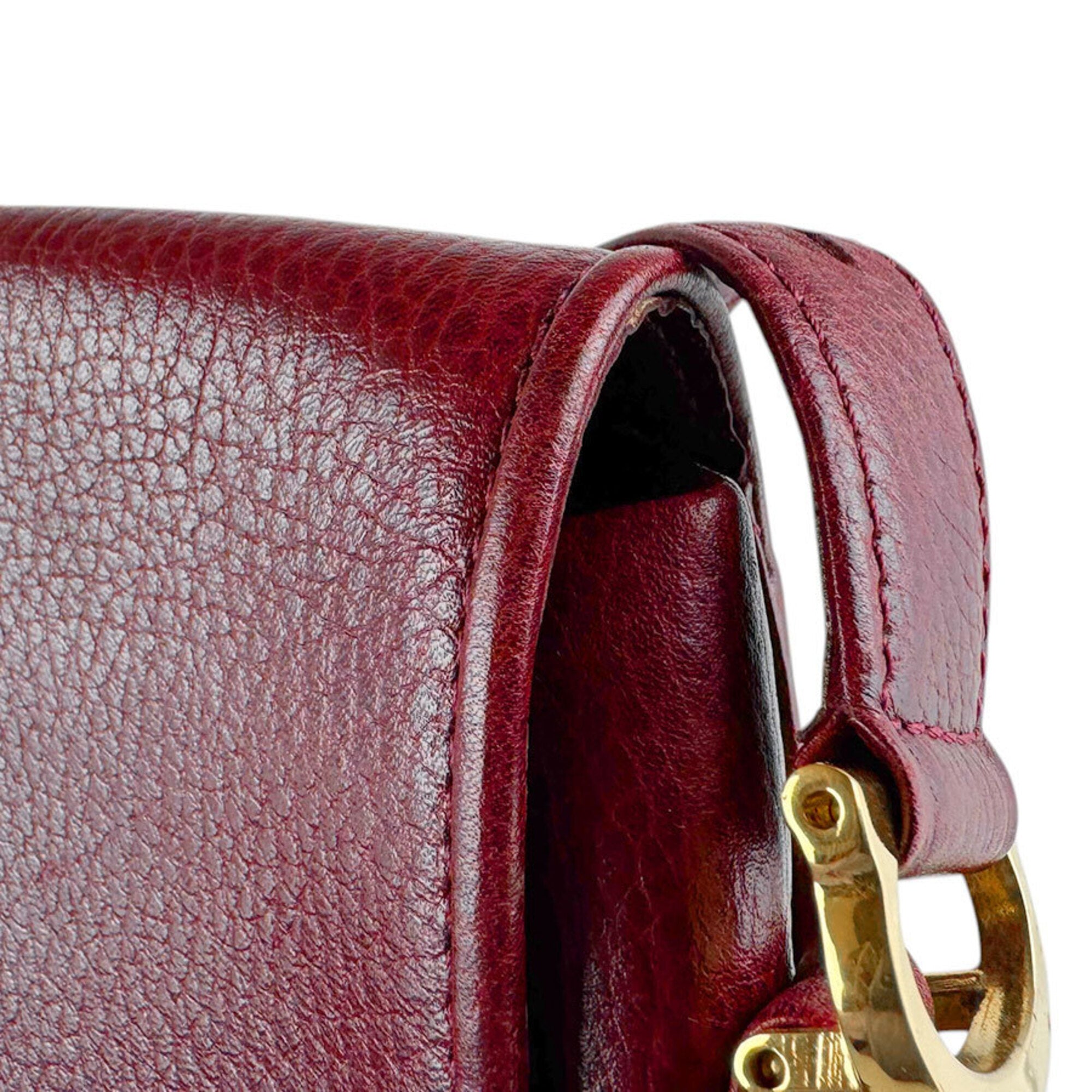 Cartier Burgundy Leather Shoulder Bag (Pre-Owned)